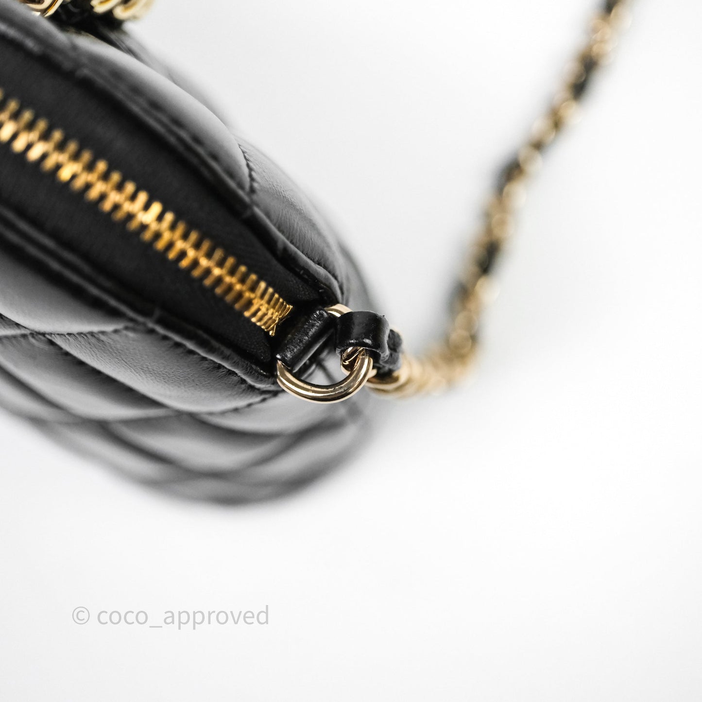 Chanel Handle Clutch with Chain Black Shiny Lambskin Gold Hardware