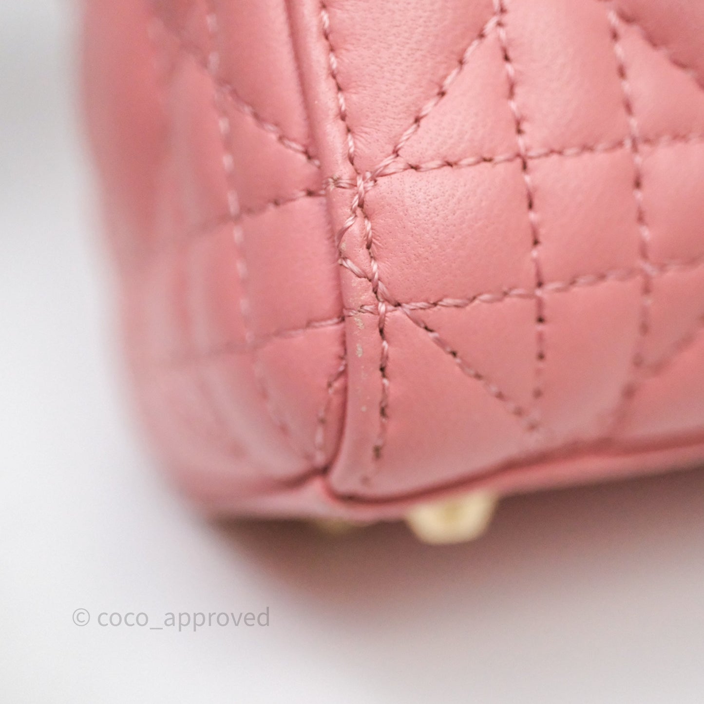 Christian Dior Mini Lady Dior My ABCDior Bag Pink Cannage Lambskin Gold Haardware