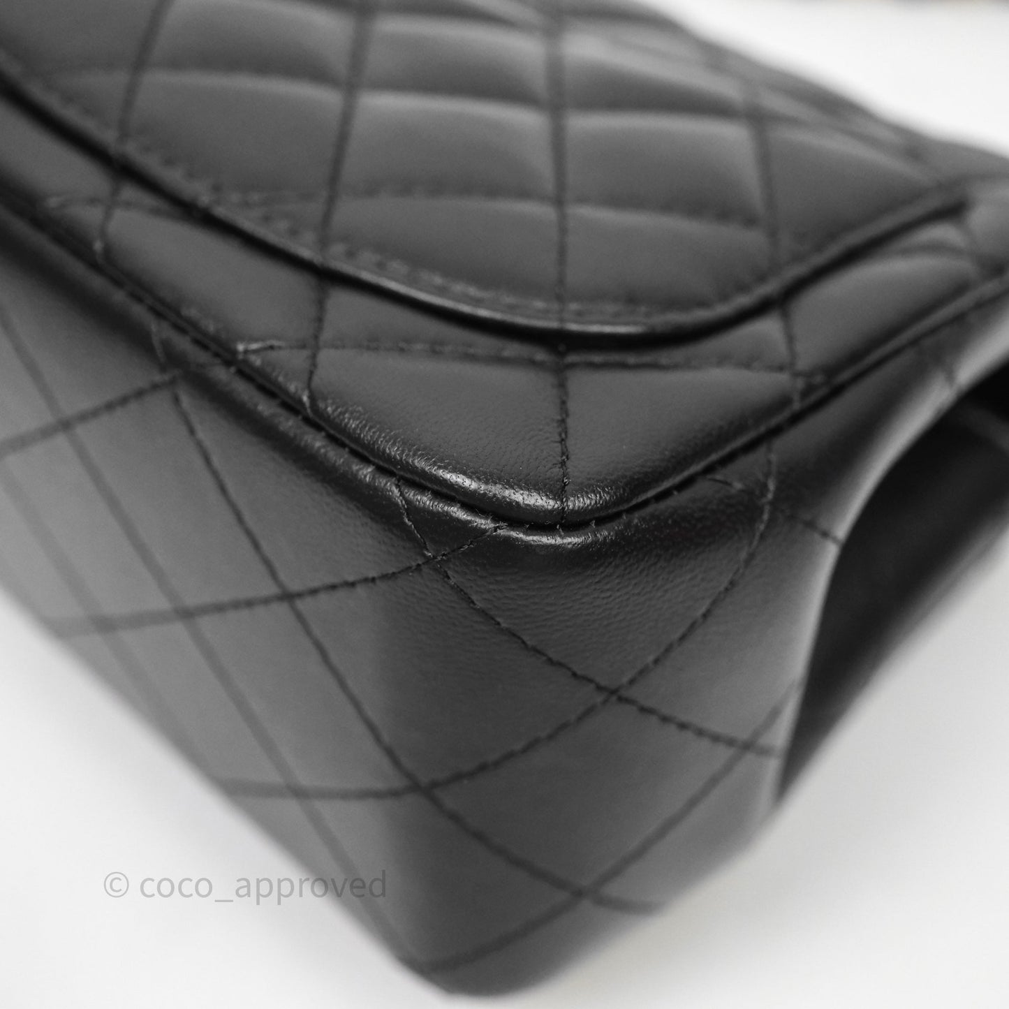 Chanel Mini Square Quilted Black Lambskin Gold Hardware
