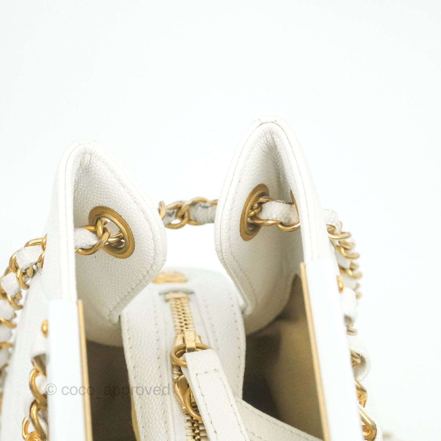 Chanel A Real Catch Shopping Bag White Caviar