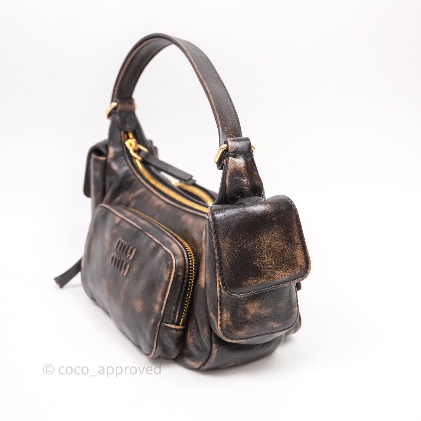 Miumiu Nappa leather Pocket bag Coffee