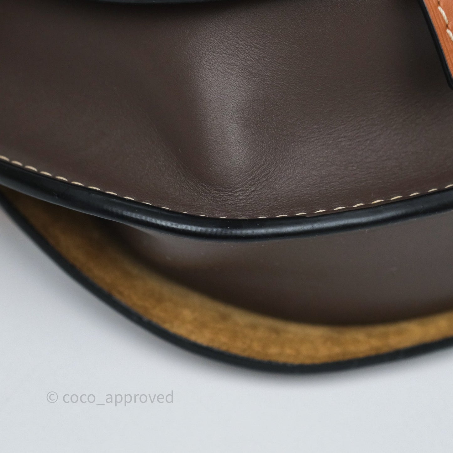 Loewe Small Gate Bag Smooth Calfskin Burgundy Tan Brown