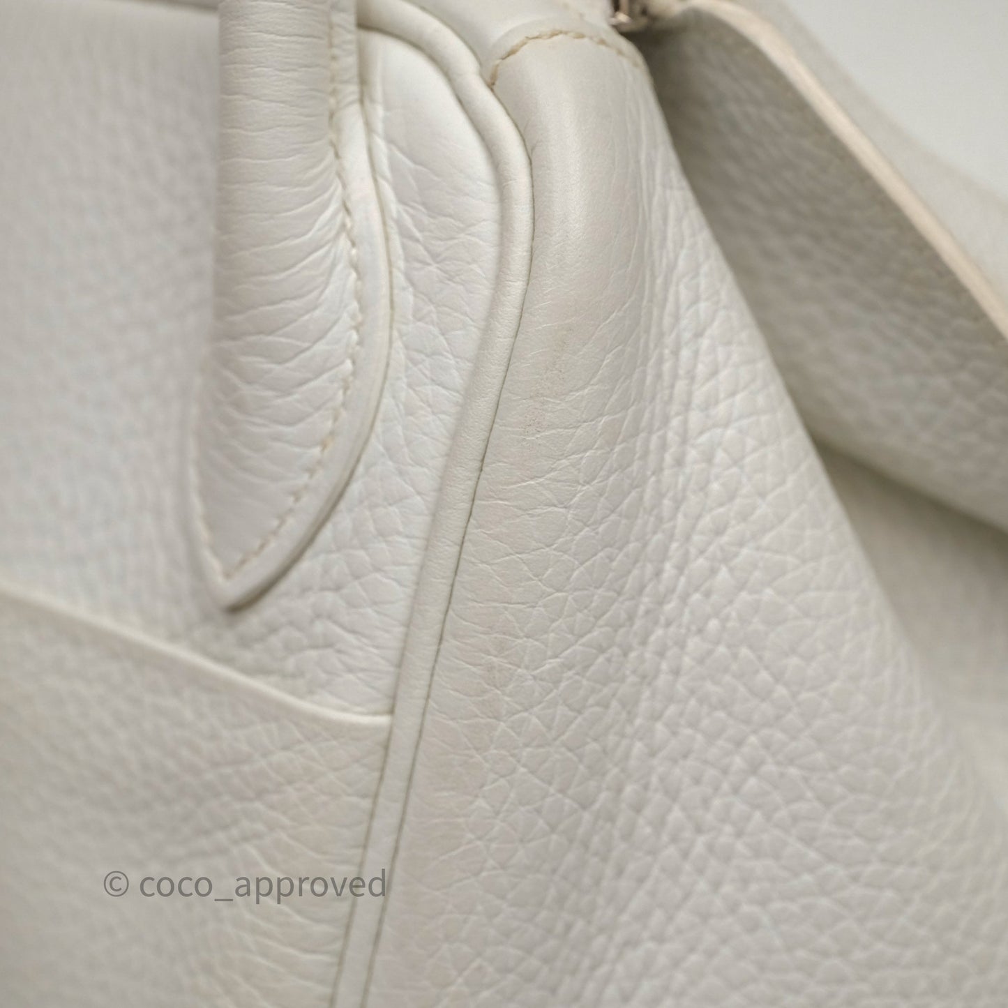 Hermès Lindy 30 White Clemence Palladium Hardware