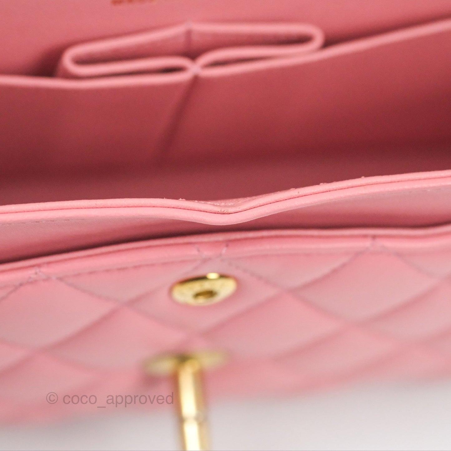 Chanel Small Classic Quilted Flap Pink Lambskin Gold Hardware