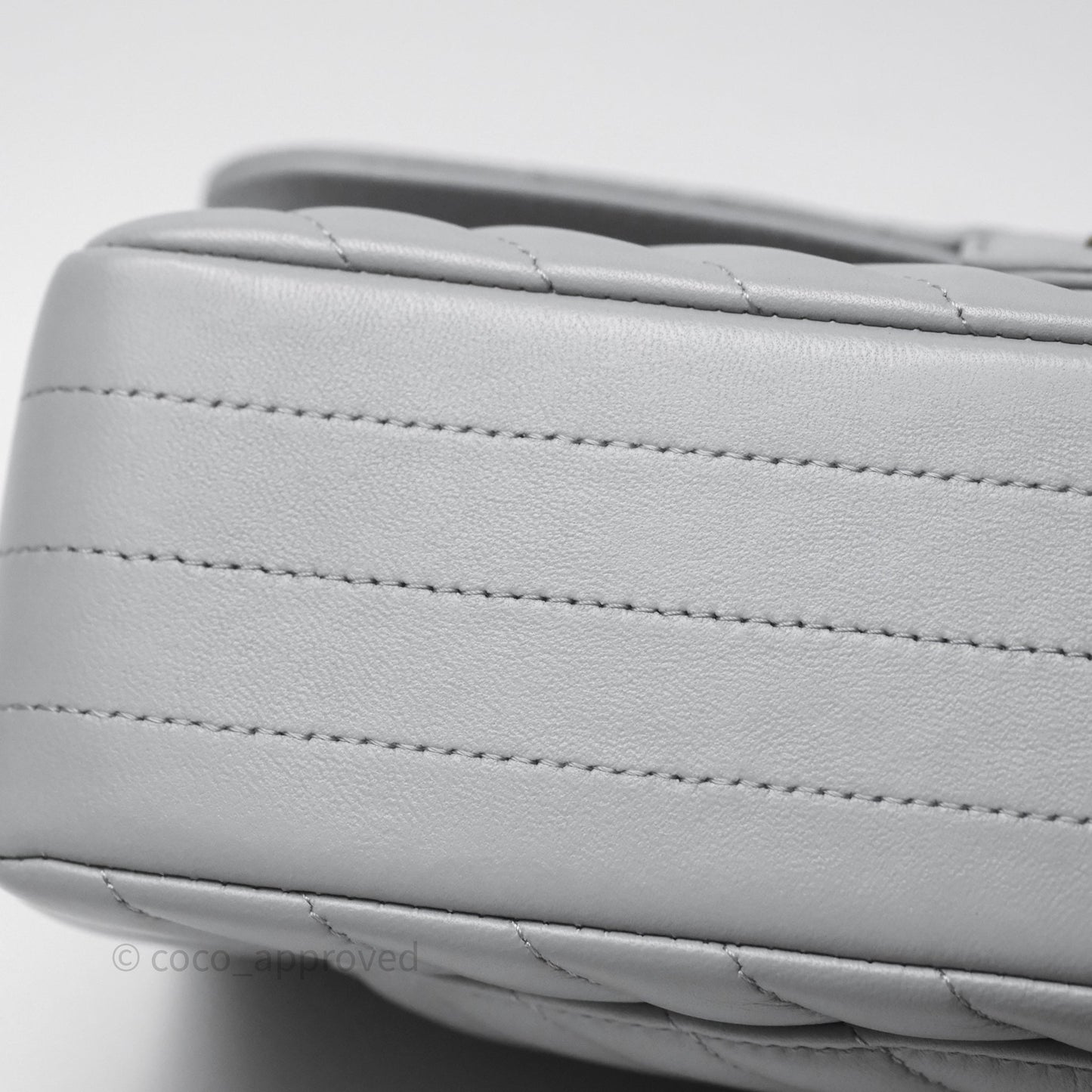 Chanel Classic Small Flap Chevron Grey Lambskin Gold Hardware