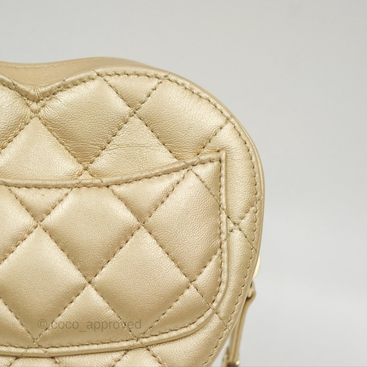Chanel Small Heart Bag Iridescent Gold Lambskin Gold Hardware 22S