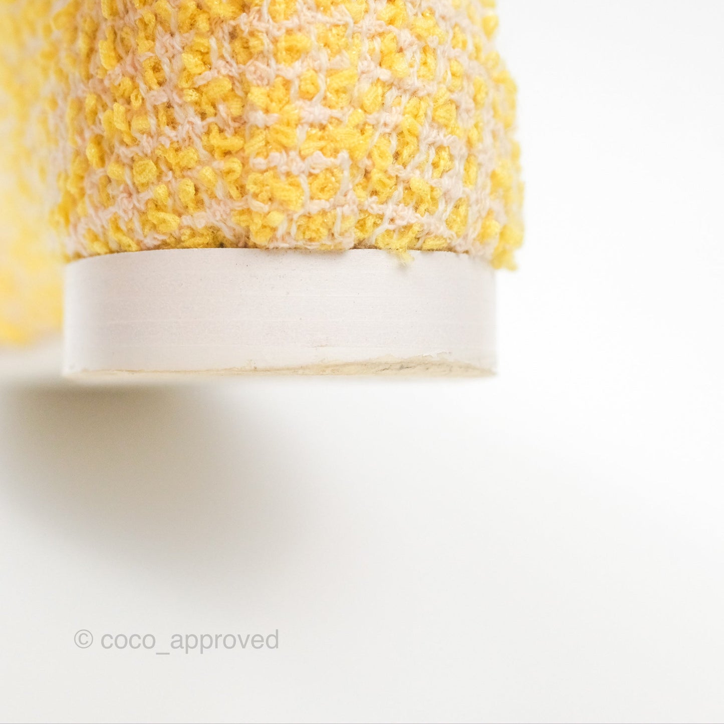 Chanel Ballerina Flats Yellow Tweed White Size 37