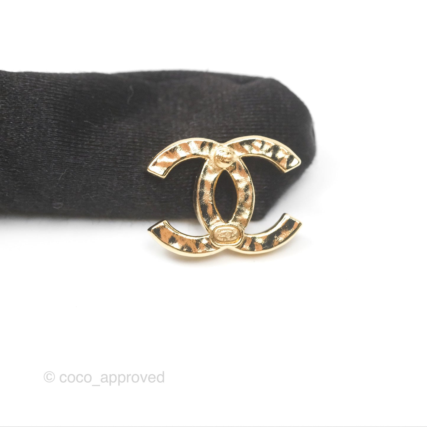 Chanel Crystal CC Earrings Gold Tone 24P