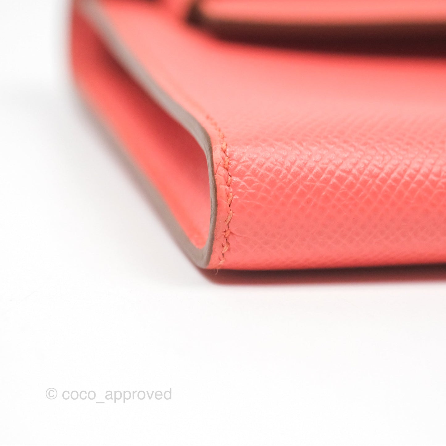 Hermes Kelly Cut Clutch Pochette Flamingo Epsom Gold Hardware