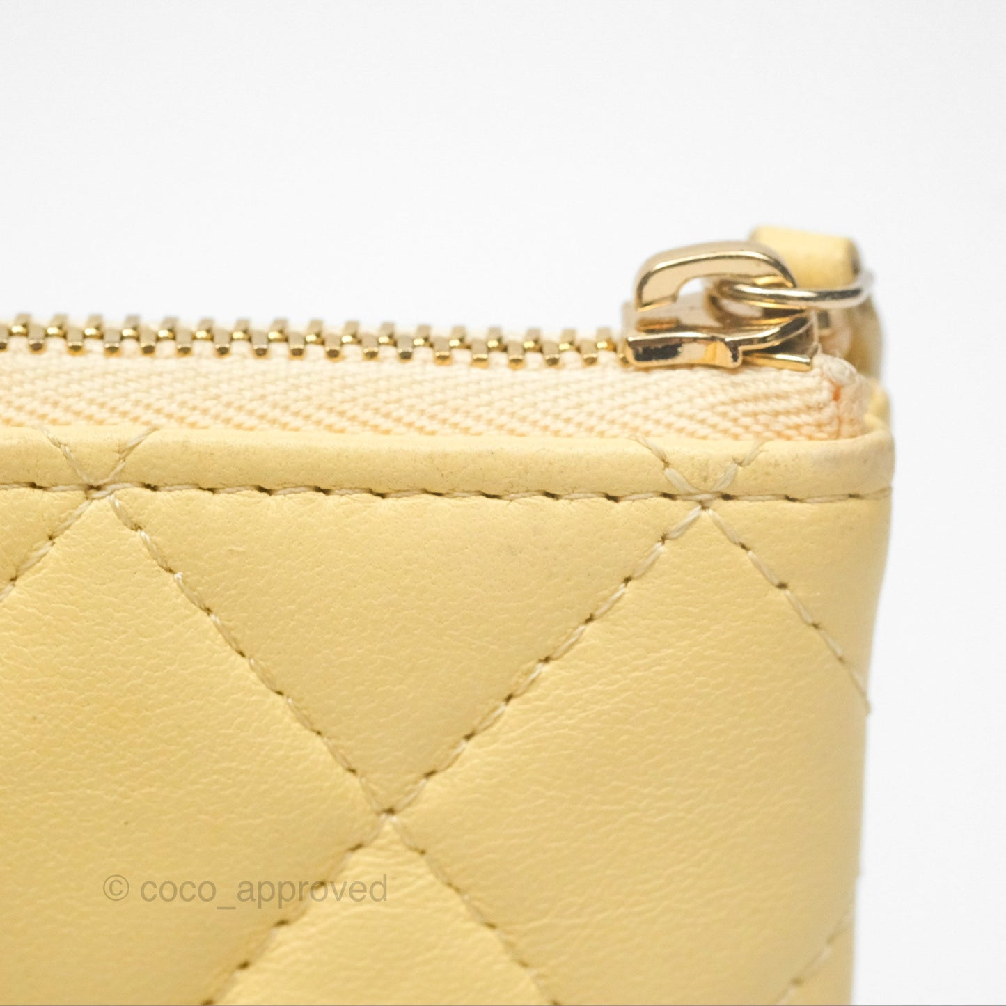 Chanel Quilted Mini O Case Yellow Lambskin Gold Hardware