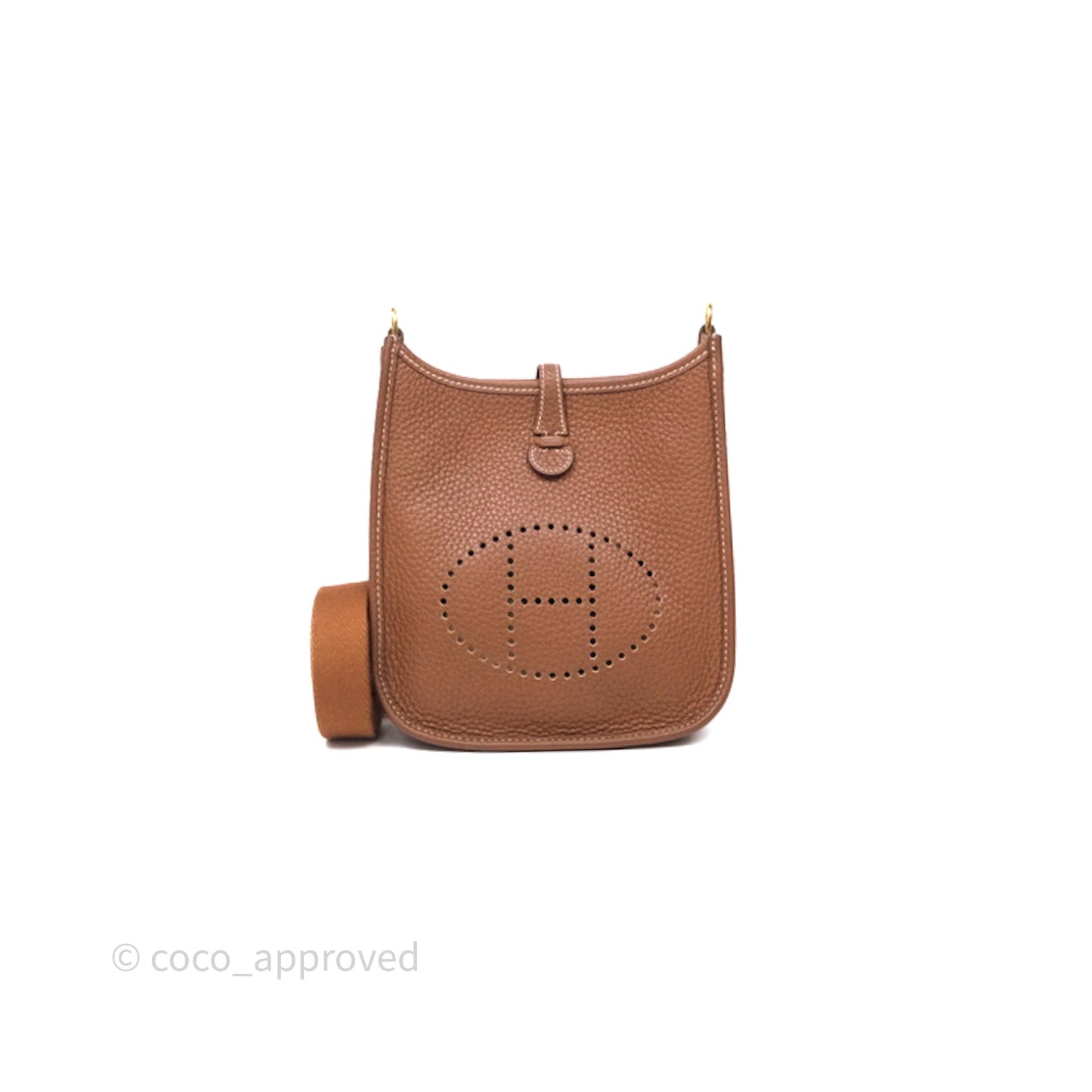 Hermès Mini Evelyne 16 Gold Clemence Gold Hardware