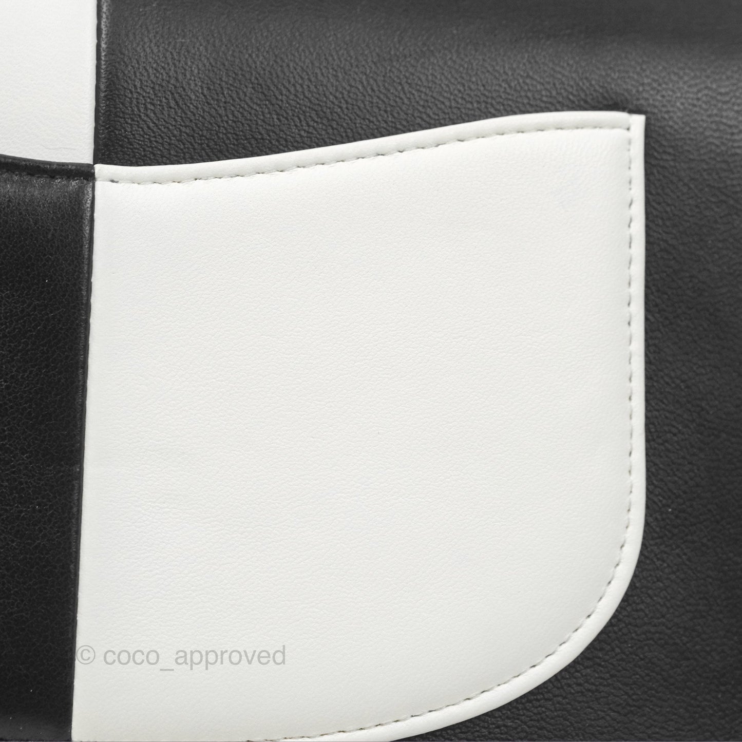Chanel Medium Flap Black & White Lambskin Gold Hardware