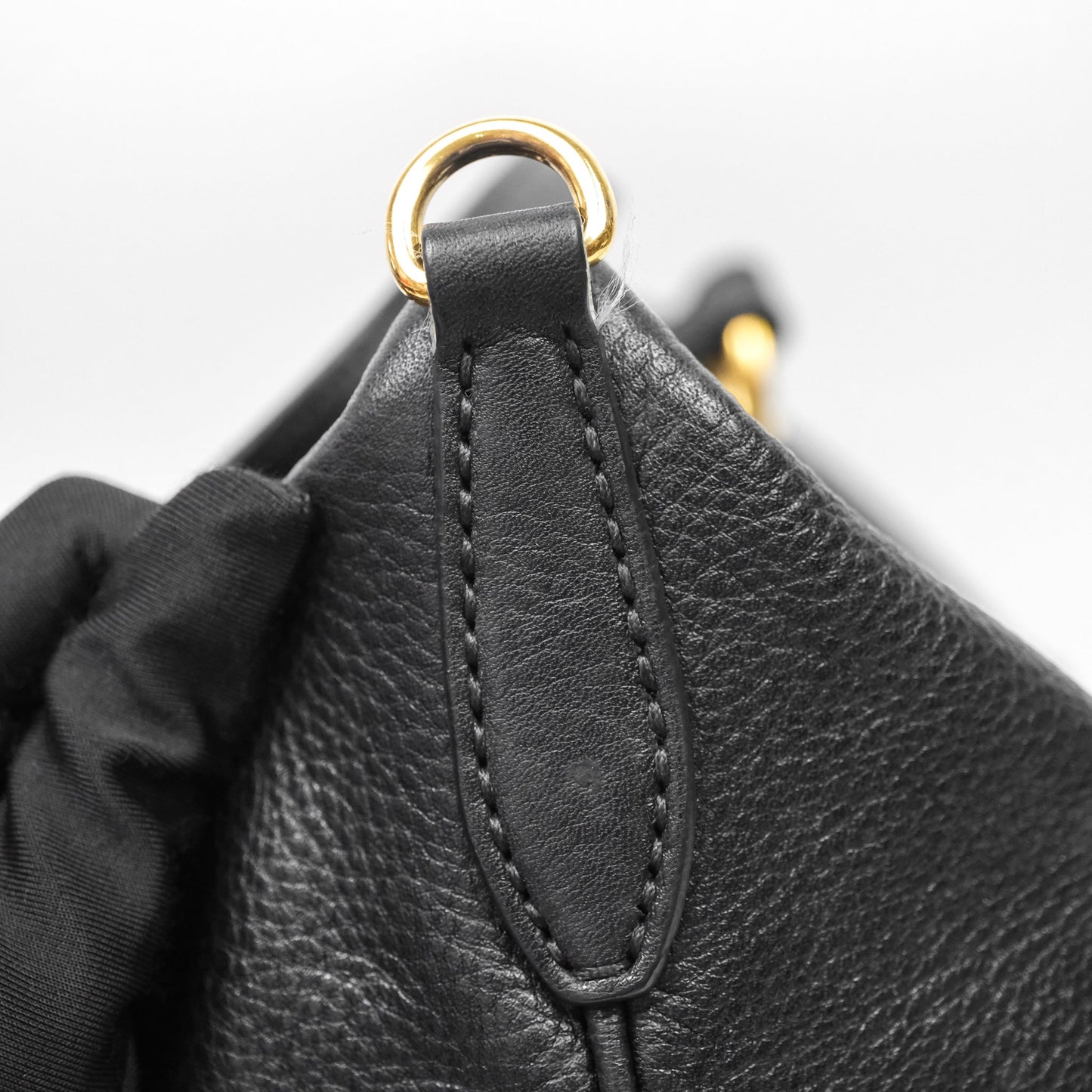 Miu Miu Vitello Tote Bag Black Gold Hardware