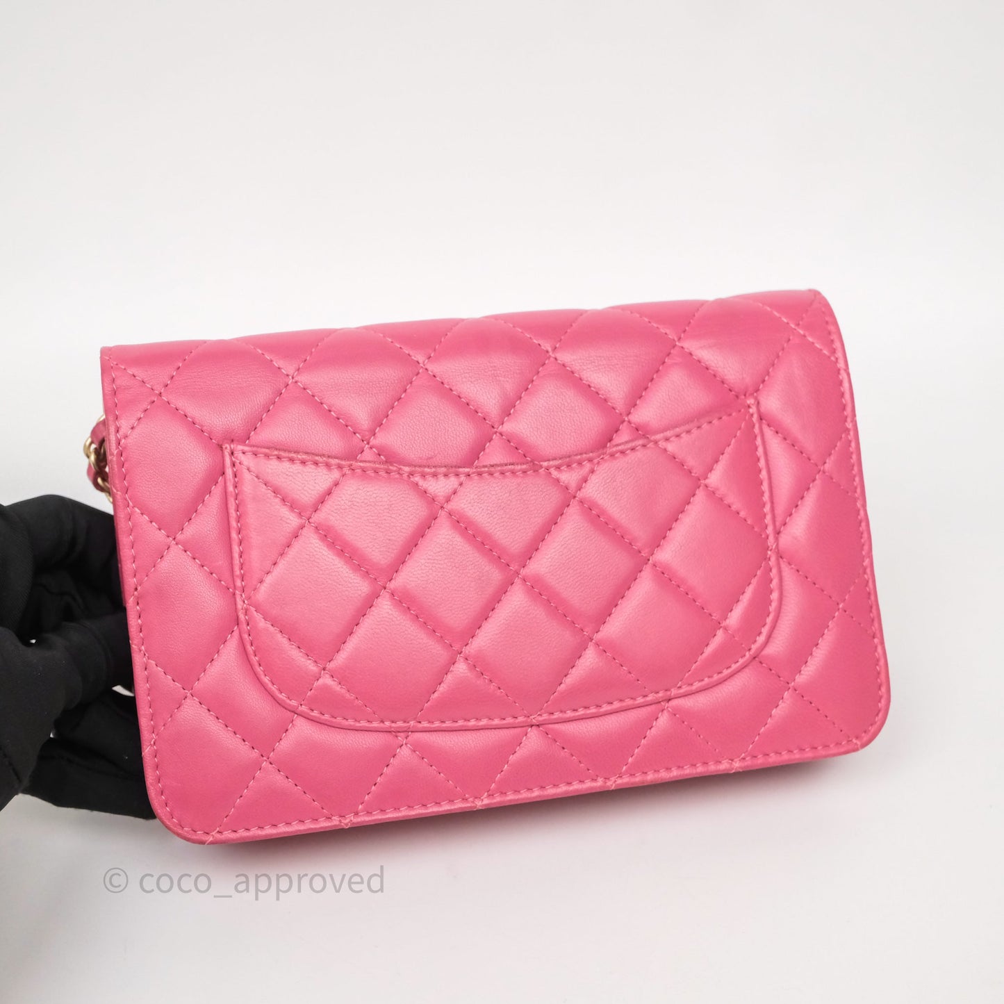 Chanel Quilted Classic WOC Pink Lambskin Gold Hardware