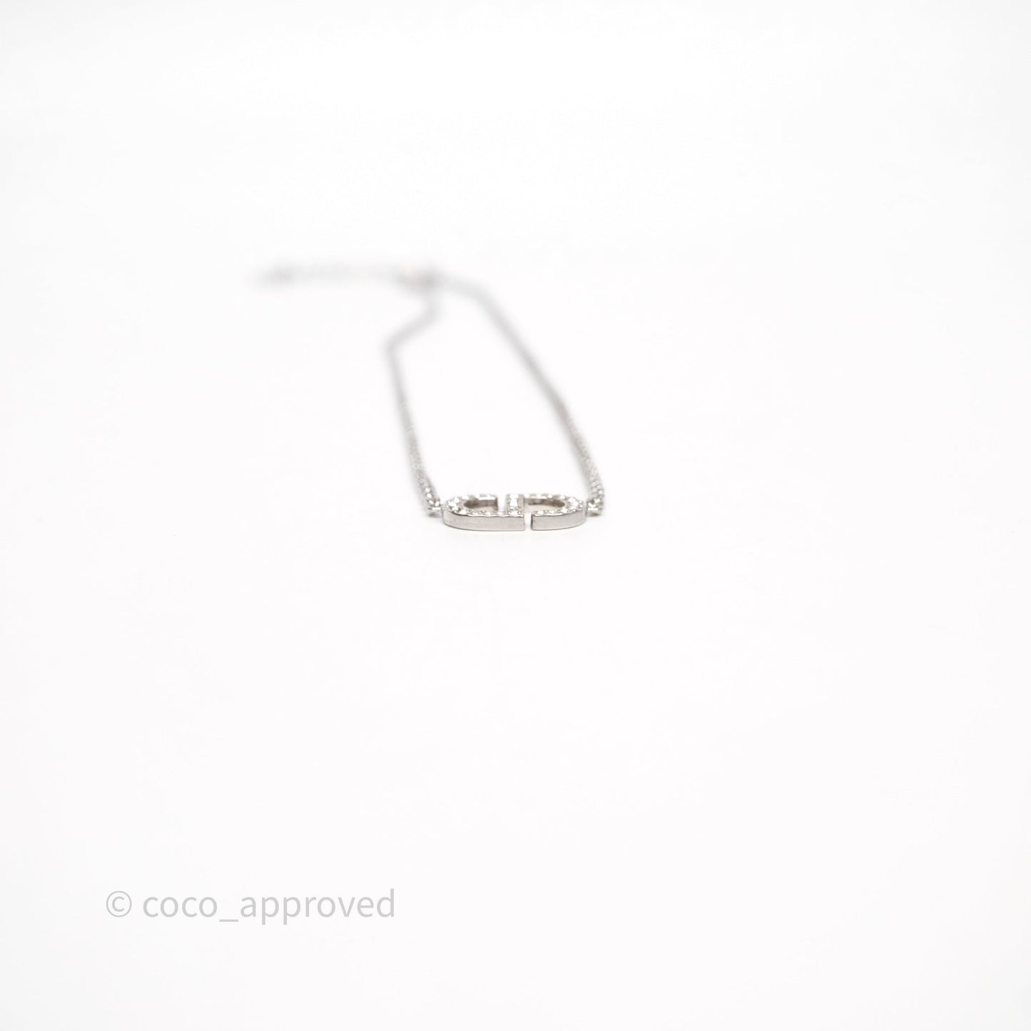 Christian Dior Petit CD Necklace Silver Tone