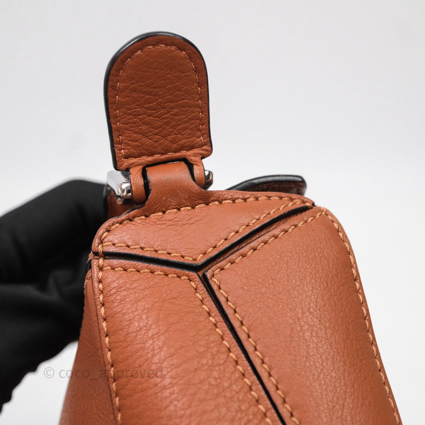 Loewe Mini Puzzle Bag Tan Calfskin Gold Hardware