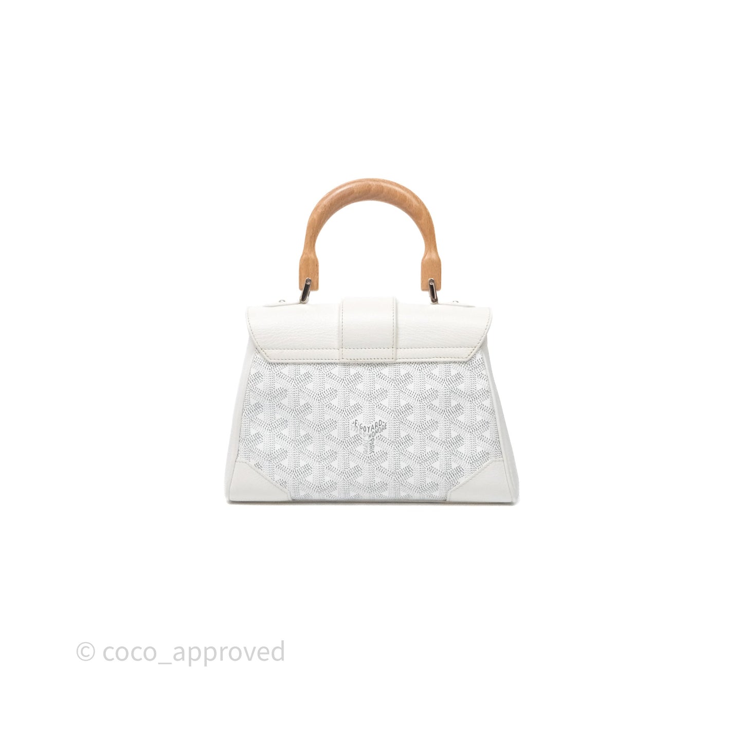Goyard Saïgon Mini Bag Chevroches Calfskin White Silver Hardware