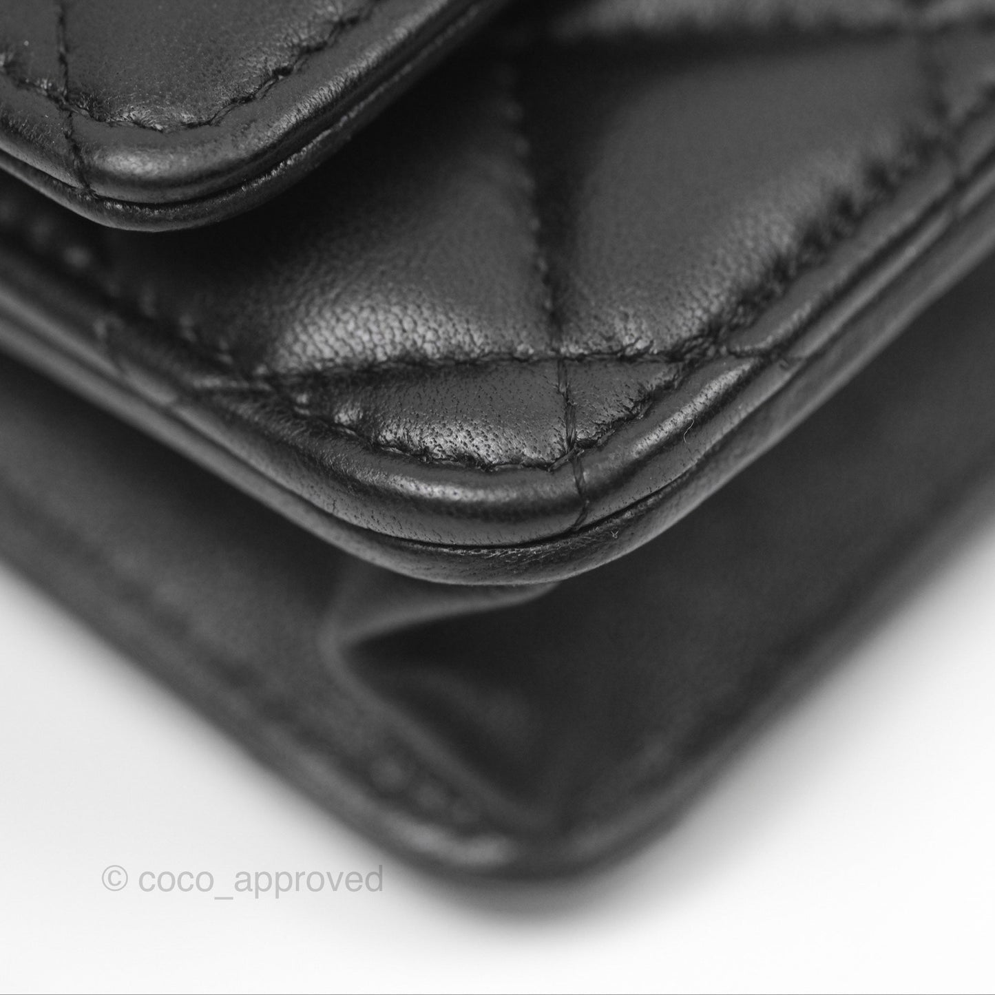 Chanel Gradient CC Wallet On Chain WOC Black Lambskin Silver Hardware 23K