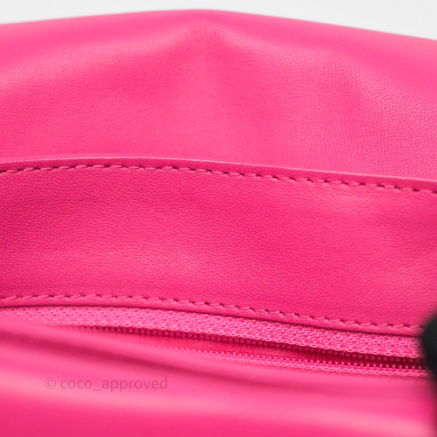 Chanel Stitched Double Flap Bag Pink Calfskin Silver Hardware