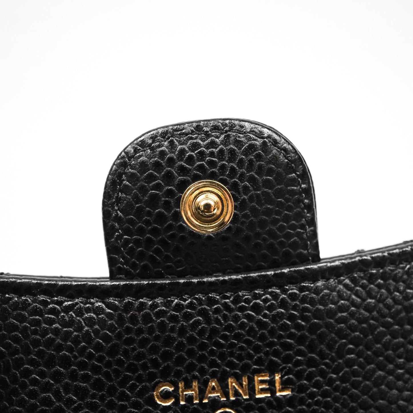 Chanel Classic Quilted Flap Card Holder Black Caviar Gold Hardware