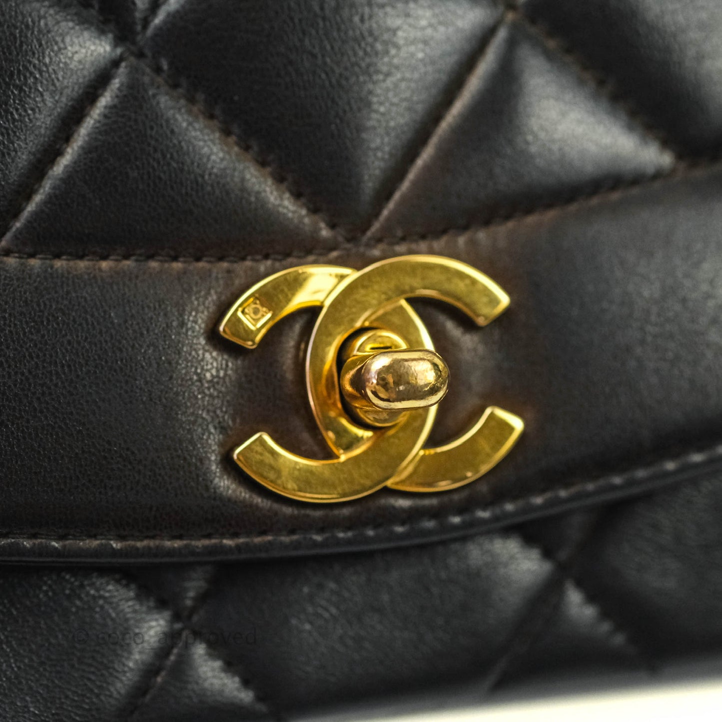 Chanel Black Quilted Lambskin Small Vintage Classic Diana Flap Bag