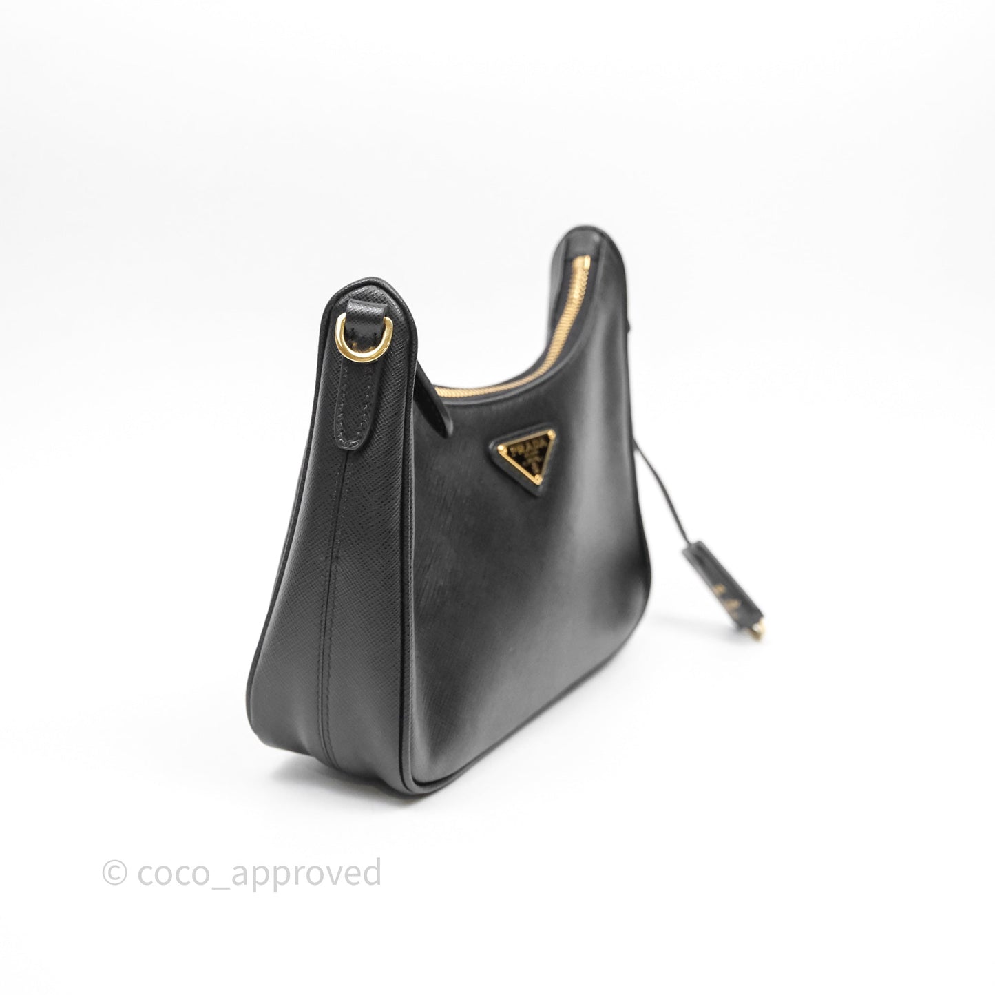 Prada Re-Edition 2005 Black Saffiano Leather Bag Gold Hardware
