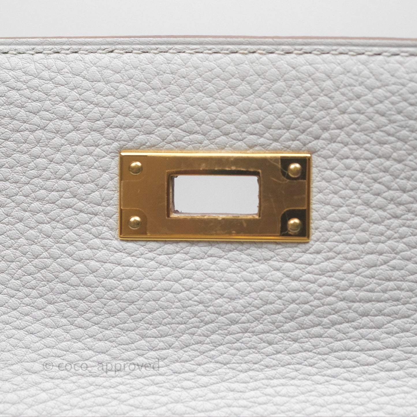 Hermès Kelly II 28 Retourne Gris Pale M4 Togo Gold Hardware