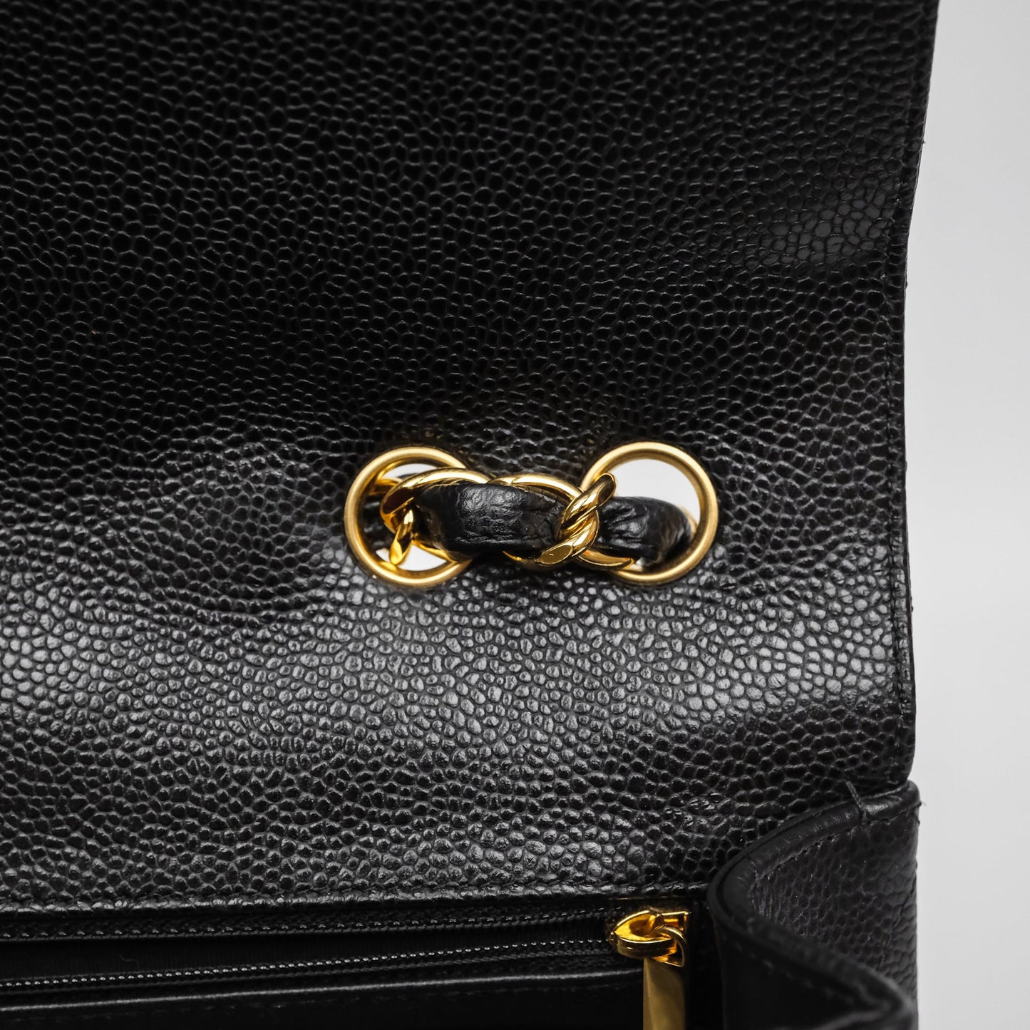 Chanel Jumbo Single Flap Black Caviar Gold Hardware⁣⁣