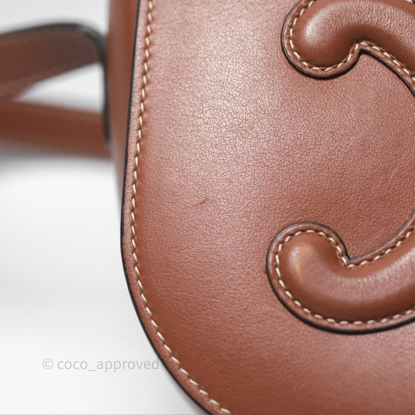 Celine Folco Cuir Triomphe in Smooth Calfskin Tan