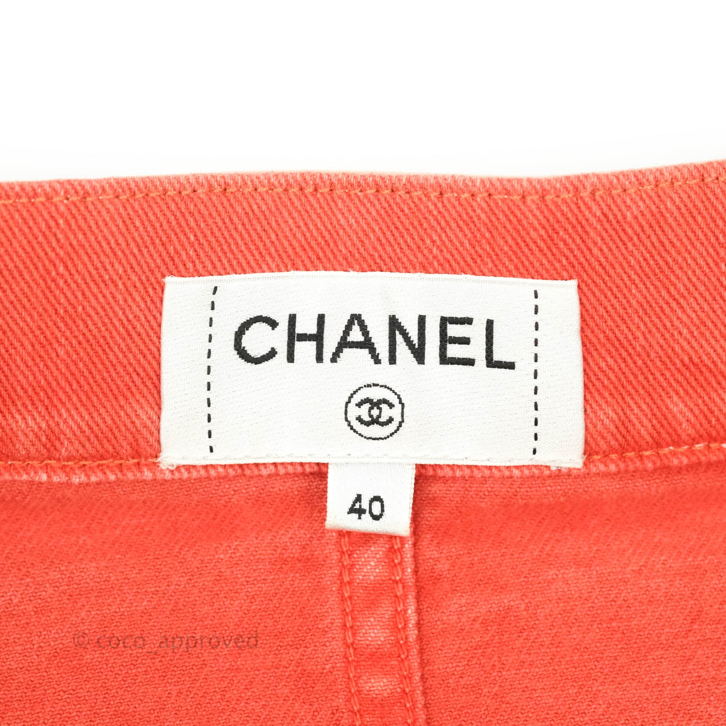 Chanel Denim Skirt Coral Size 40
