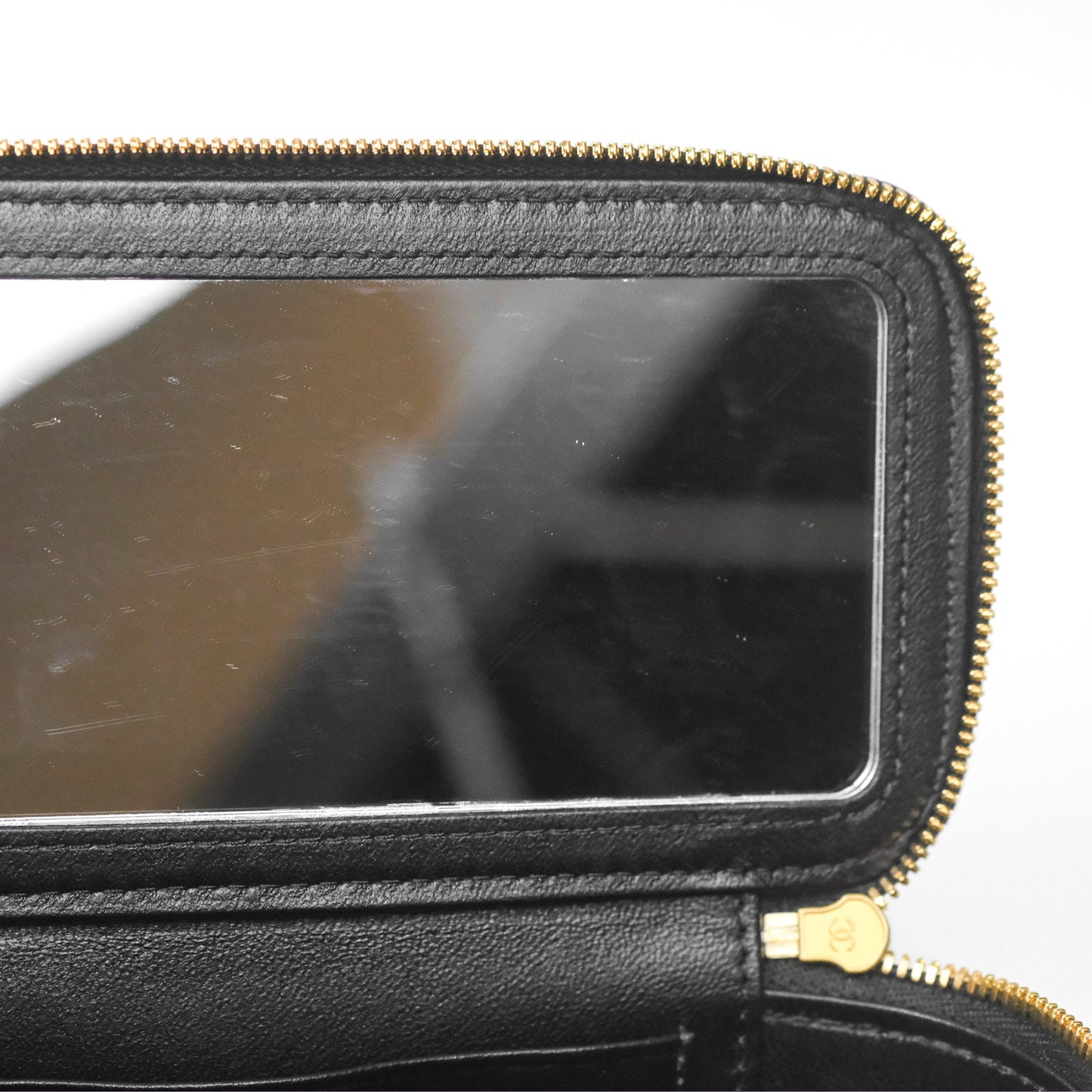Chanel Vanity with COCO Heart Chain Black Lambskin Aged Gold Hardware