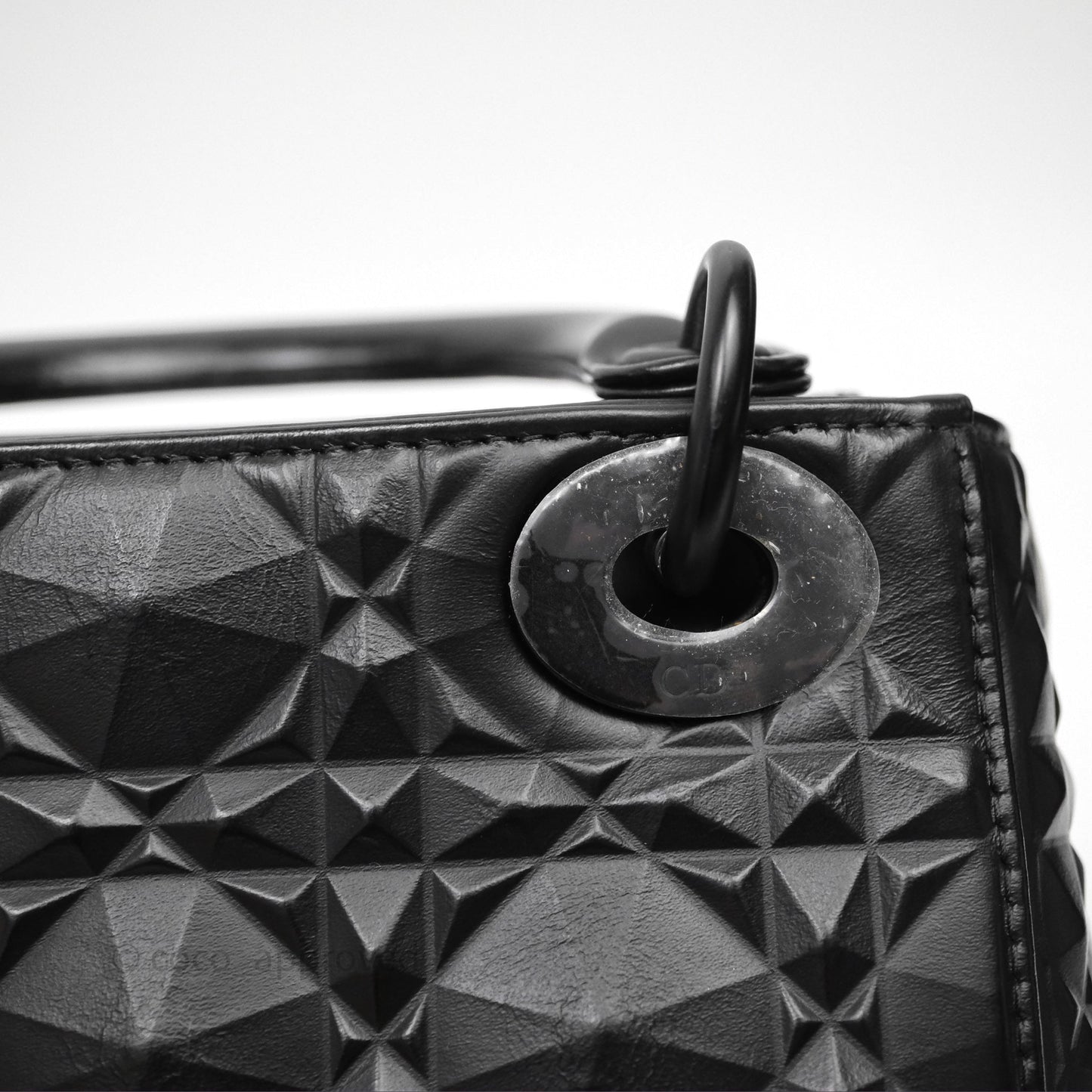 Dior Mini Lady Dior So Black Cannage Calfskin with Diamond Motif