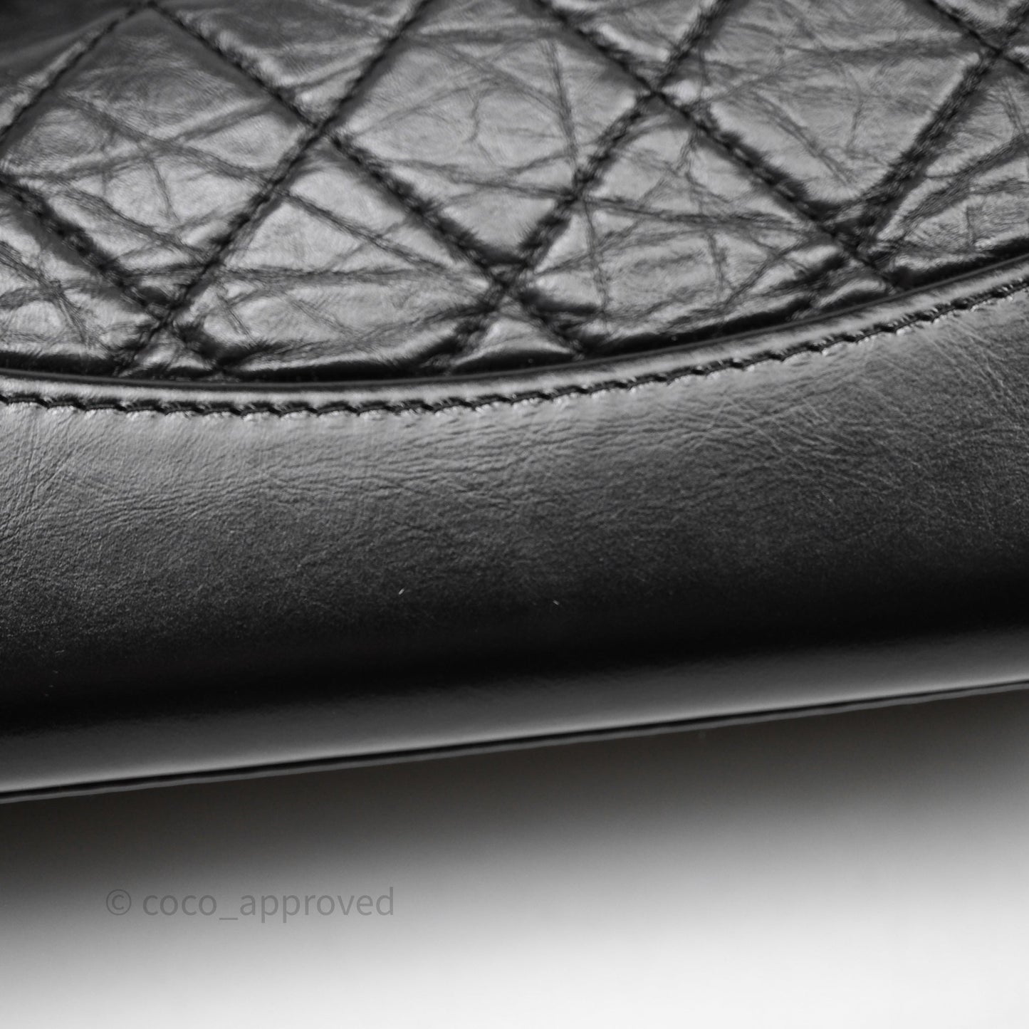 Chanel Small Gabrielle Backpack Quilted Black Aged Calfskin