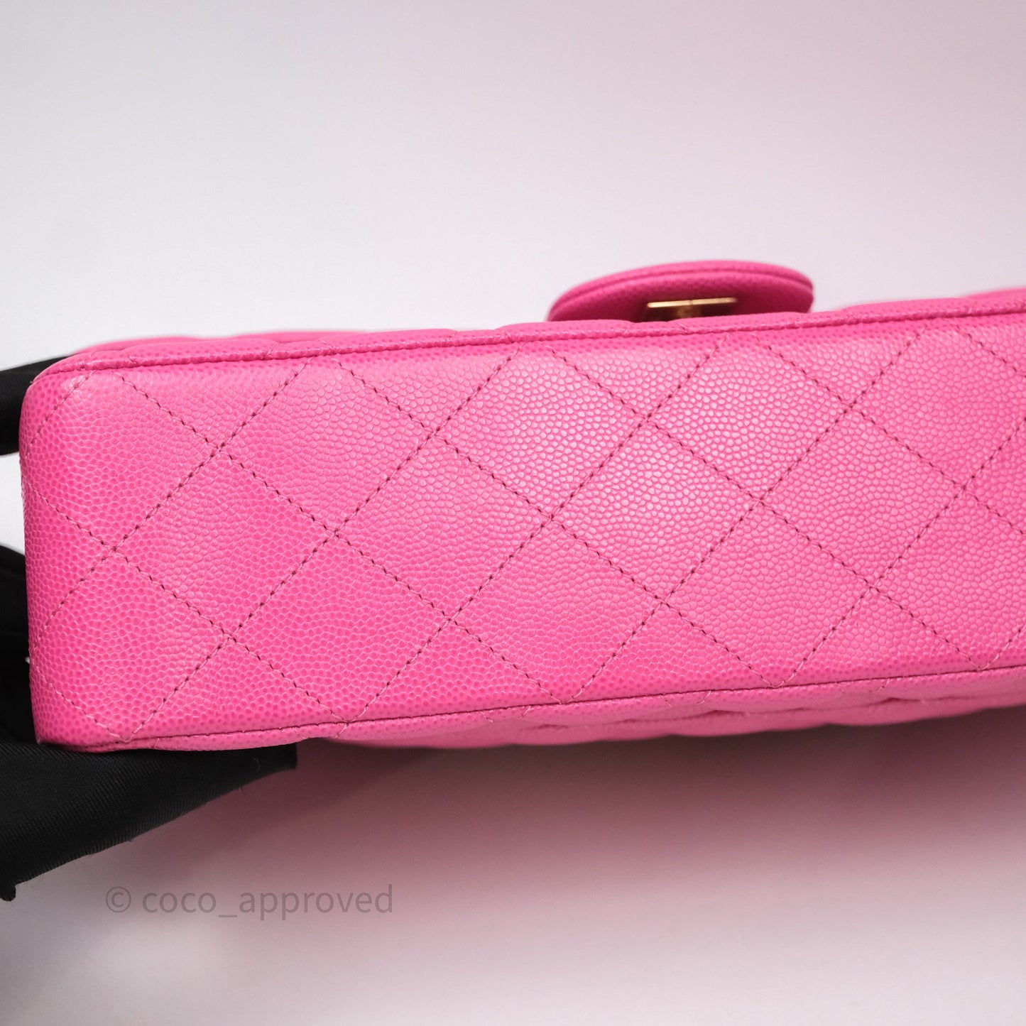Chanel Classic M/L Medium Flap Quilted Hot Pink Caviar Gold Hardware