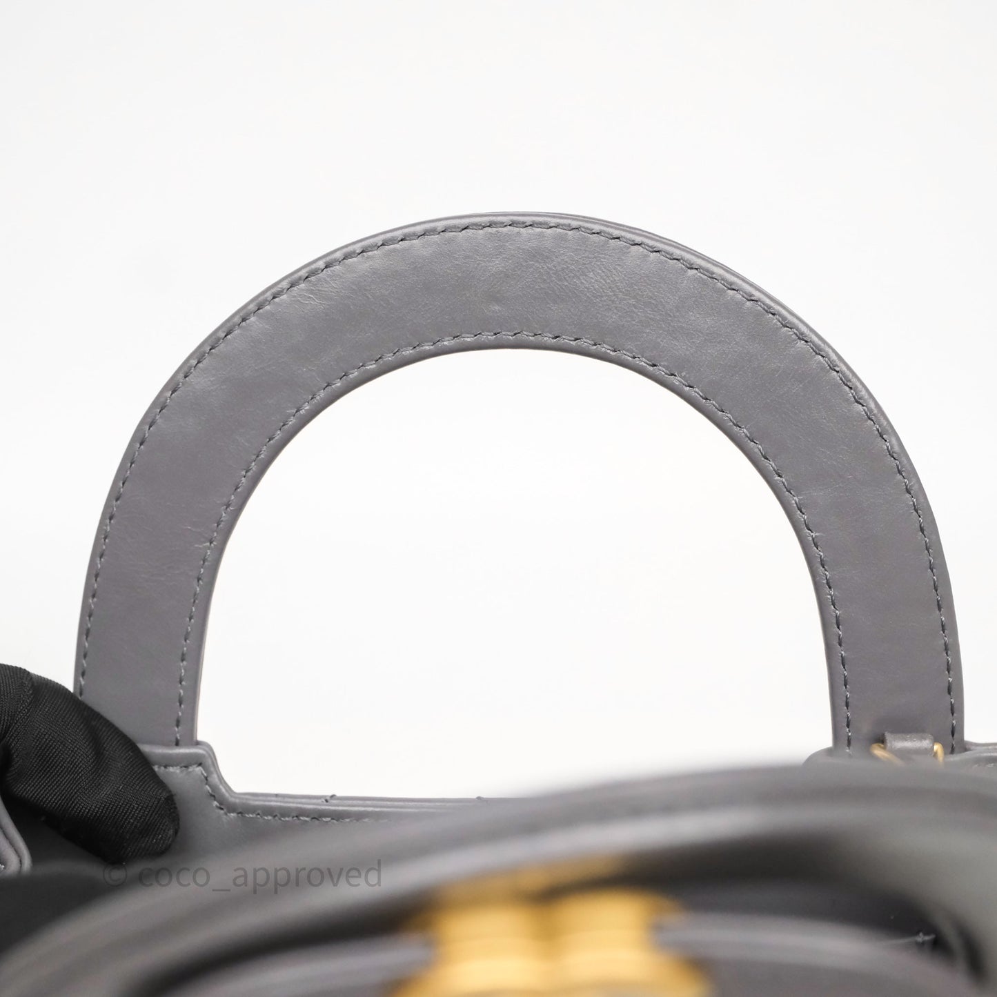 Chanel Kelly Bag Quilted Grey Shiny Crumpled Calfskin Aged Gold Hardware