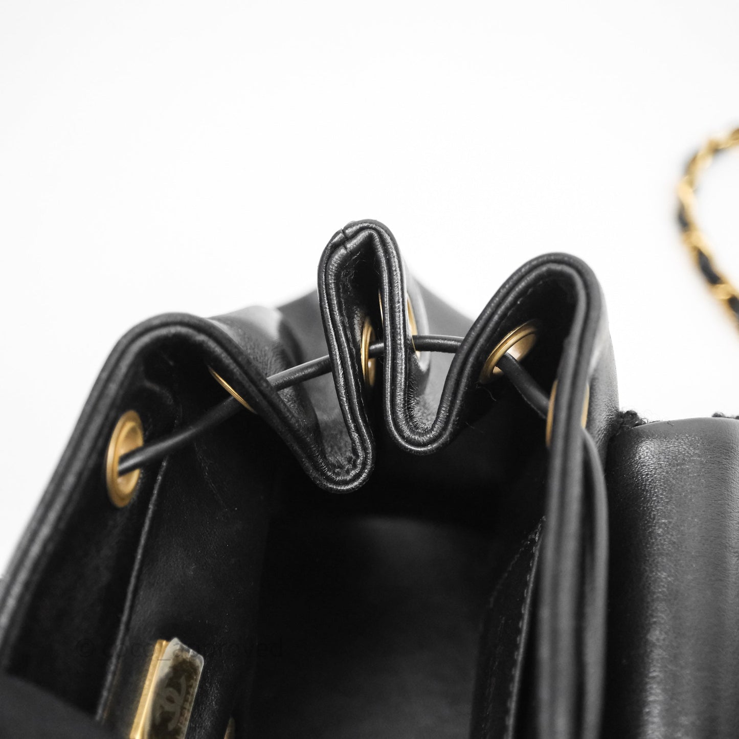 Chanel Duma Backpack Black Tweed Aged Gold Hardware