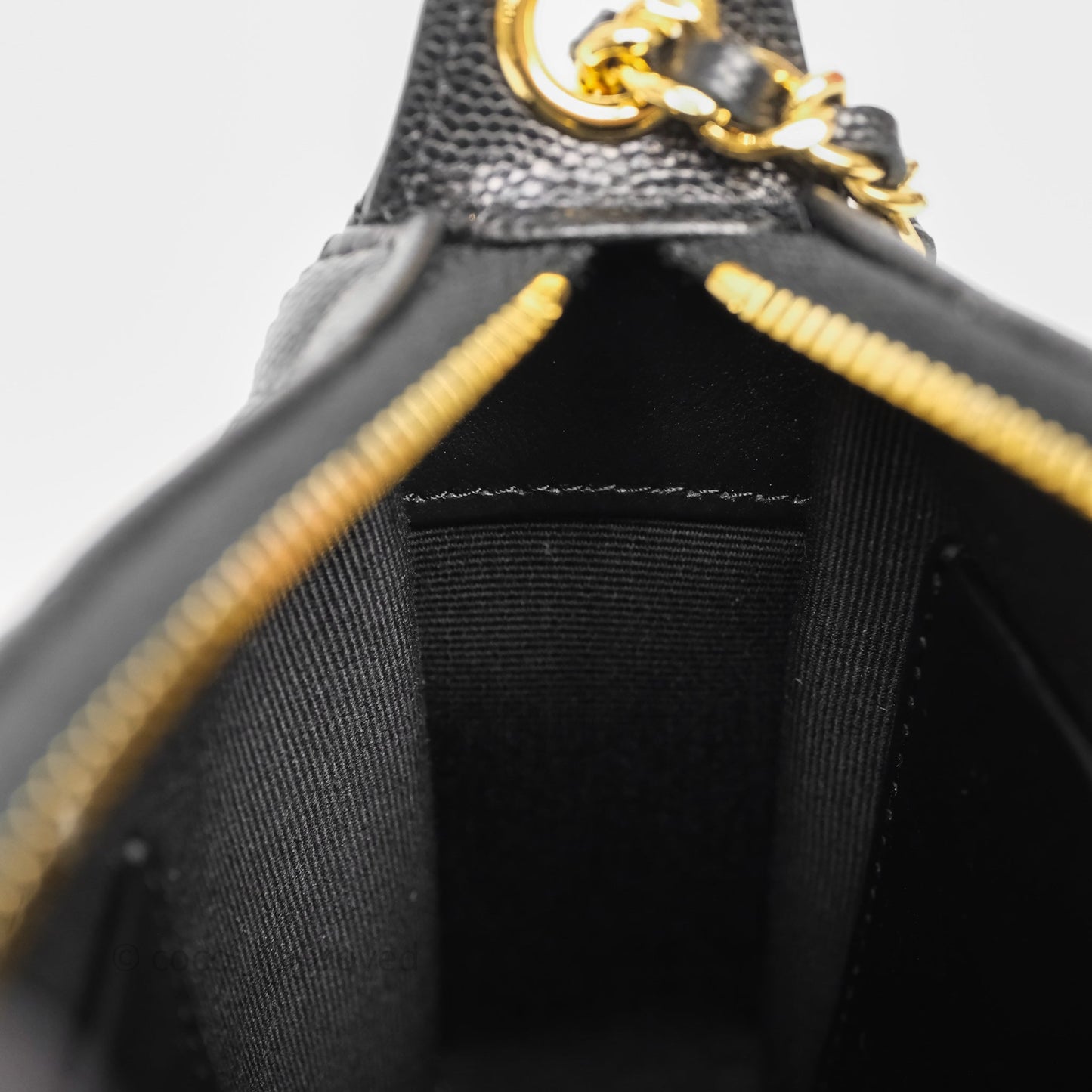Chanel Clutch on Chain Black Caviar Gold Hardware 25A