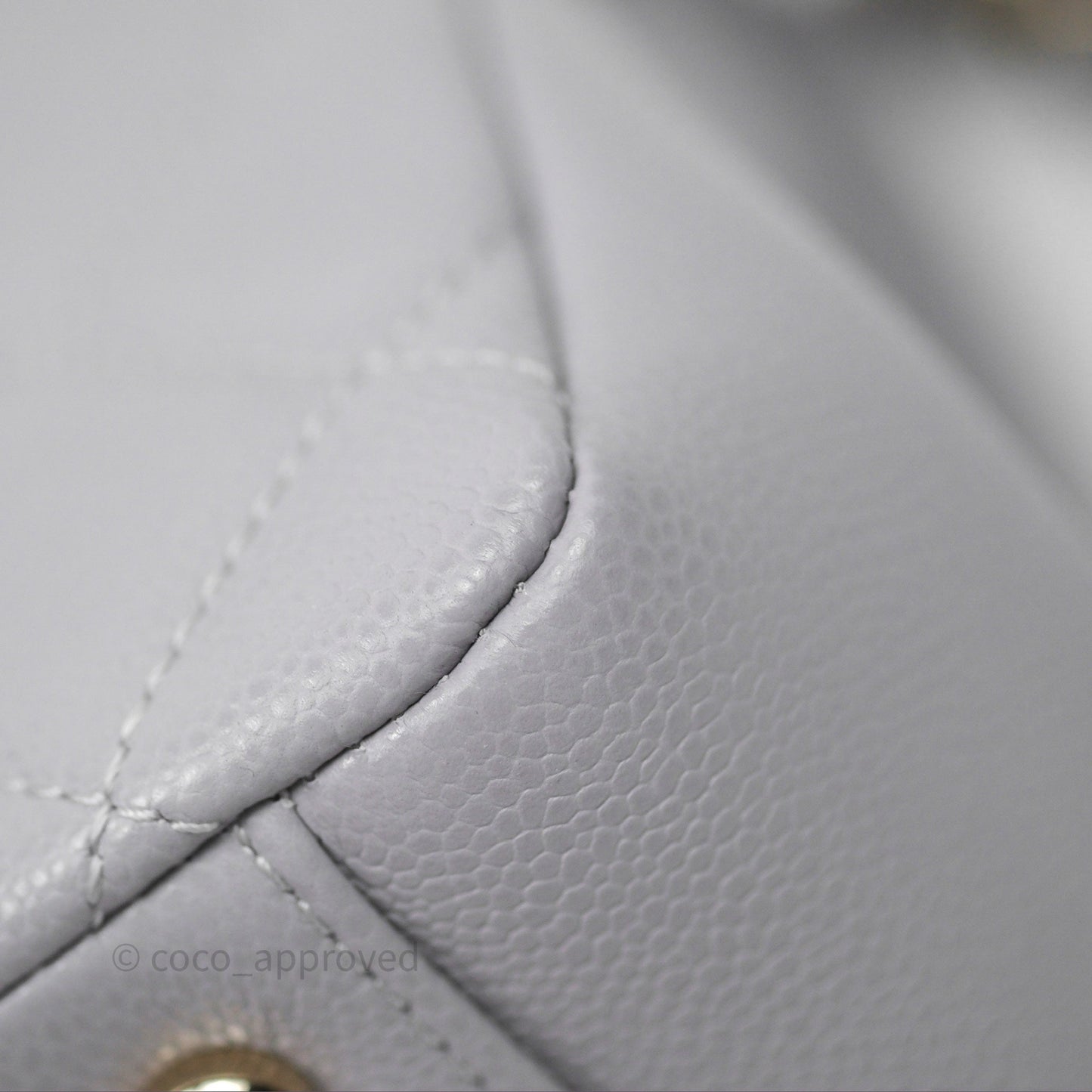 Chanel Quilted Medium Business Affinity Flap Light Grey Caviar Gold Hardware