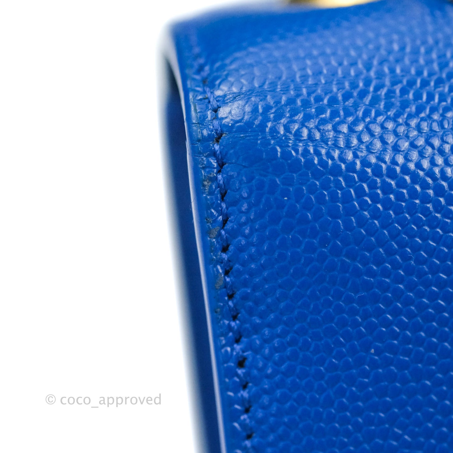 Saint Laurent Classic Kate Original Small Blue Grained Calfskin Gold Hardware