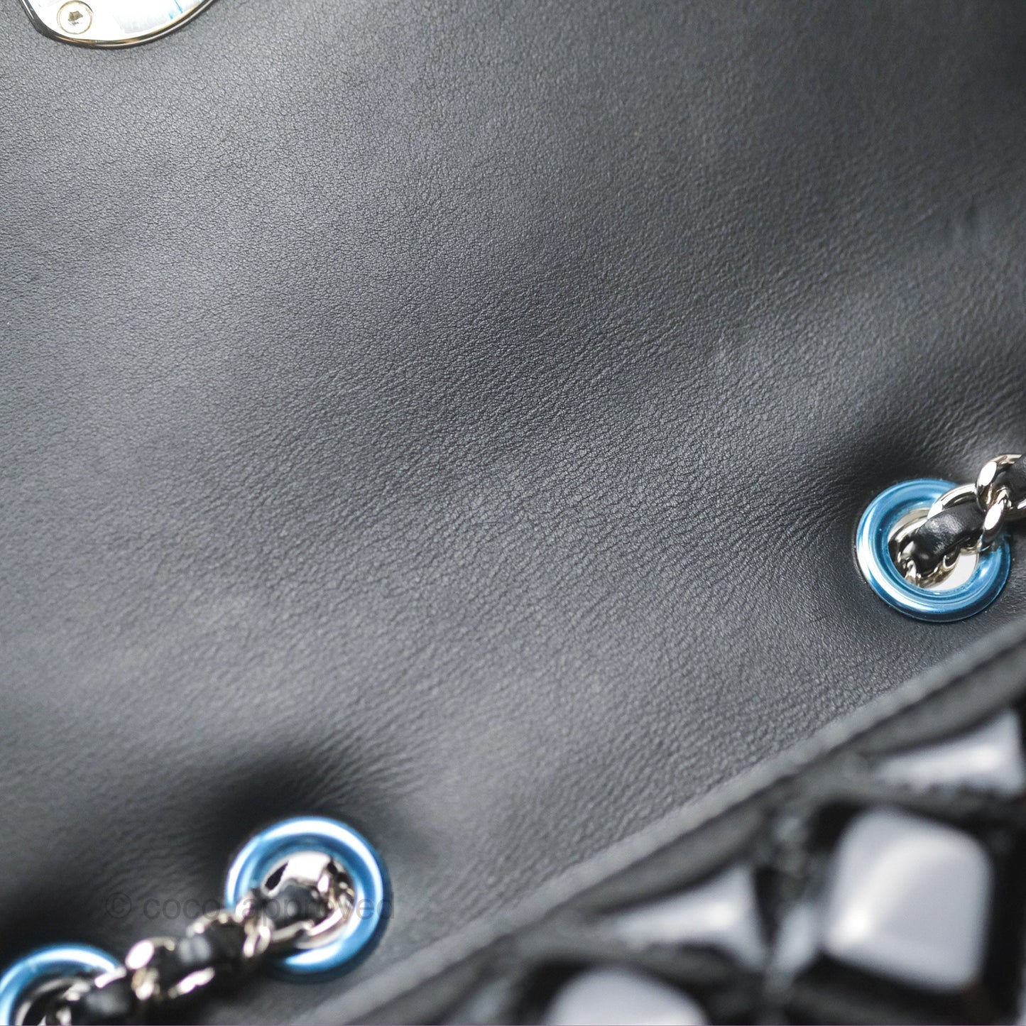 Chanel Small Flap Coco Boy Black Patent Silver Hardware