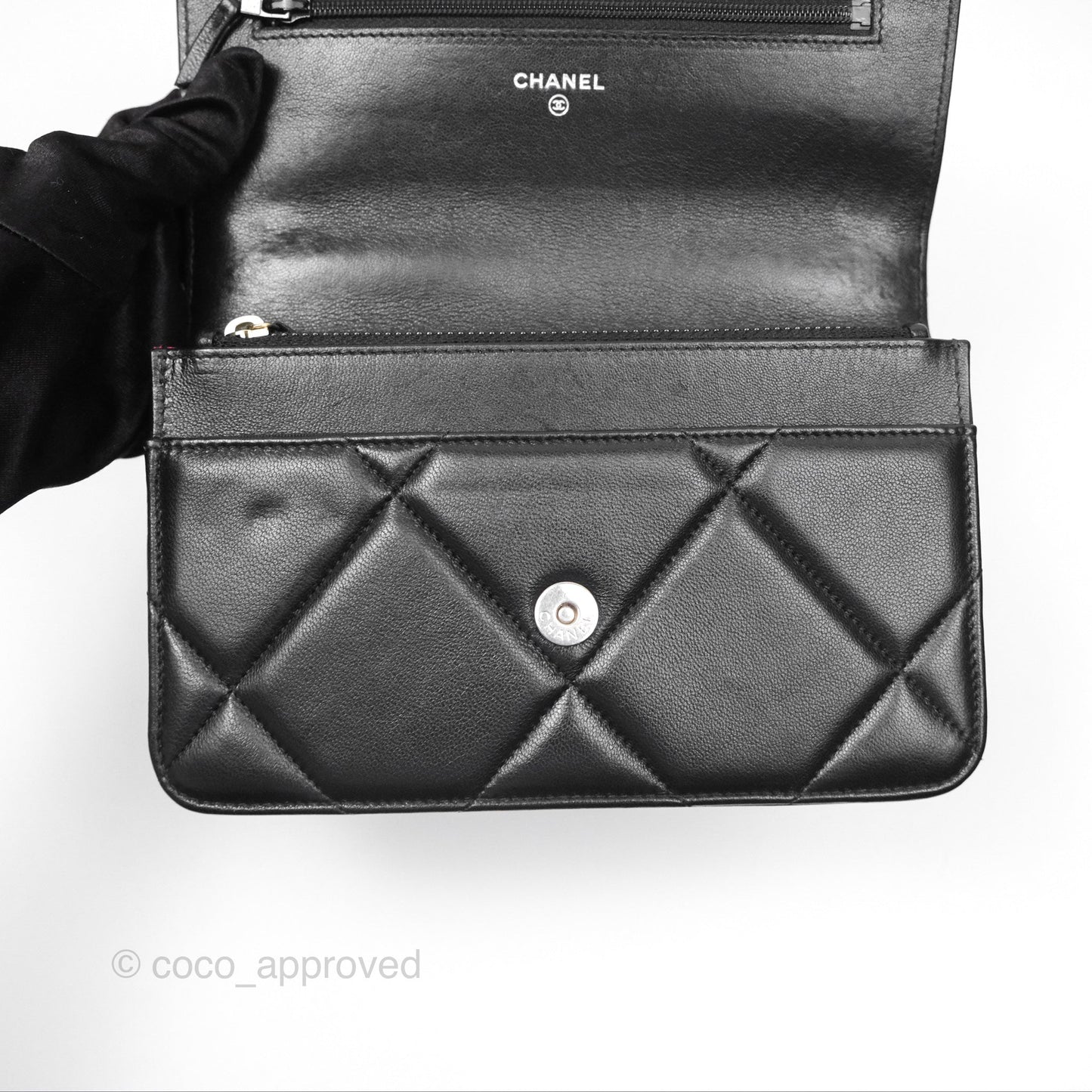 Chanel 19 Wallet on Chain WOC Black Mixed Hardware