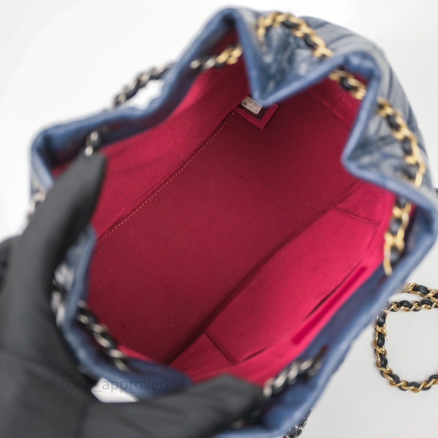 Chanel Gabrielle Backpack Blue Aged Calfskin Small