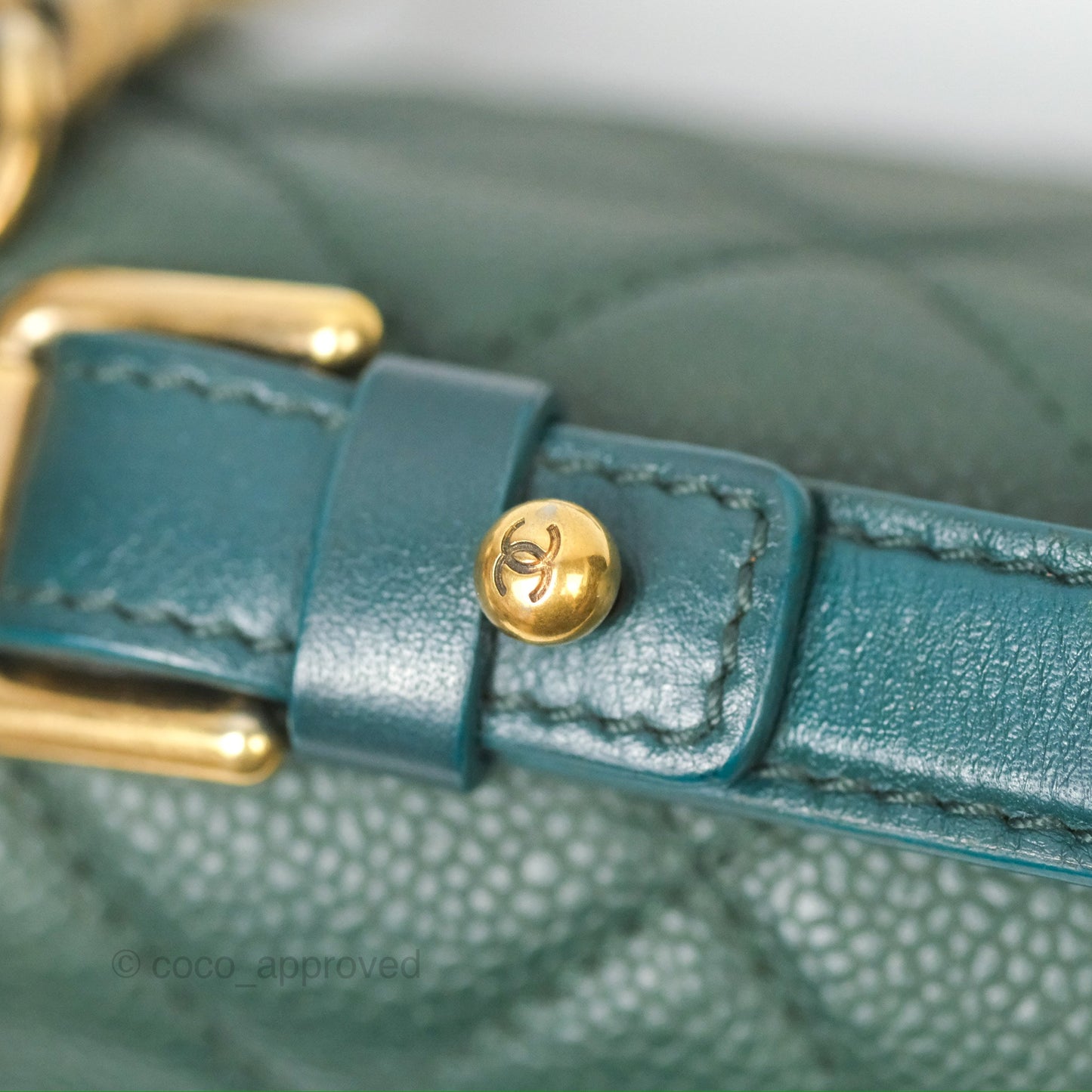 Chanel Globe Trotter Flap Bag Dark Green Caviar Aged Gold Hardware