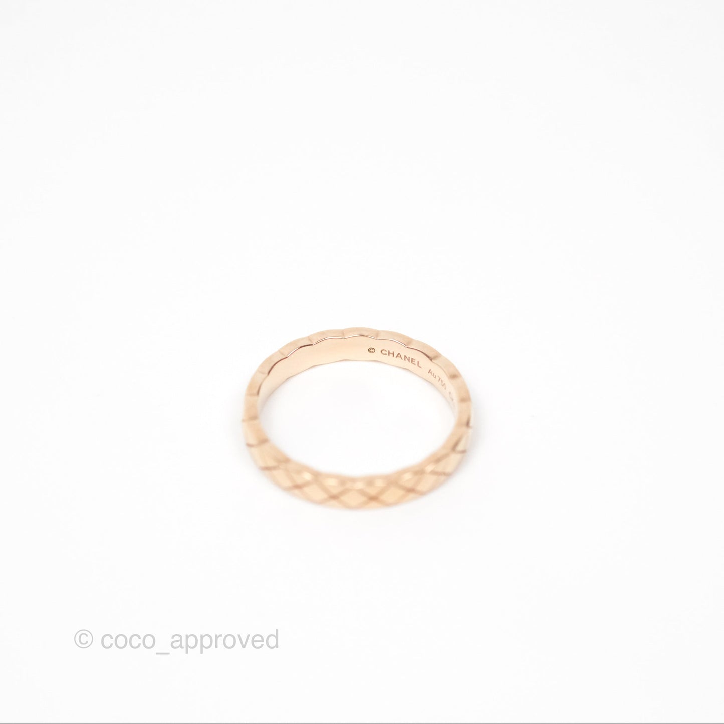 Chanel Coco Crush Ring 18K Beige Gold Size 55