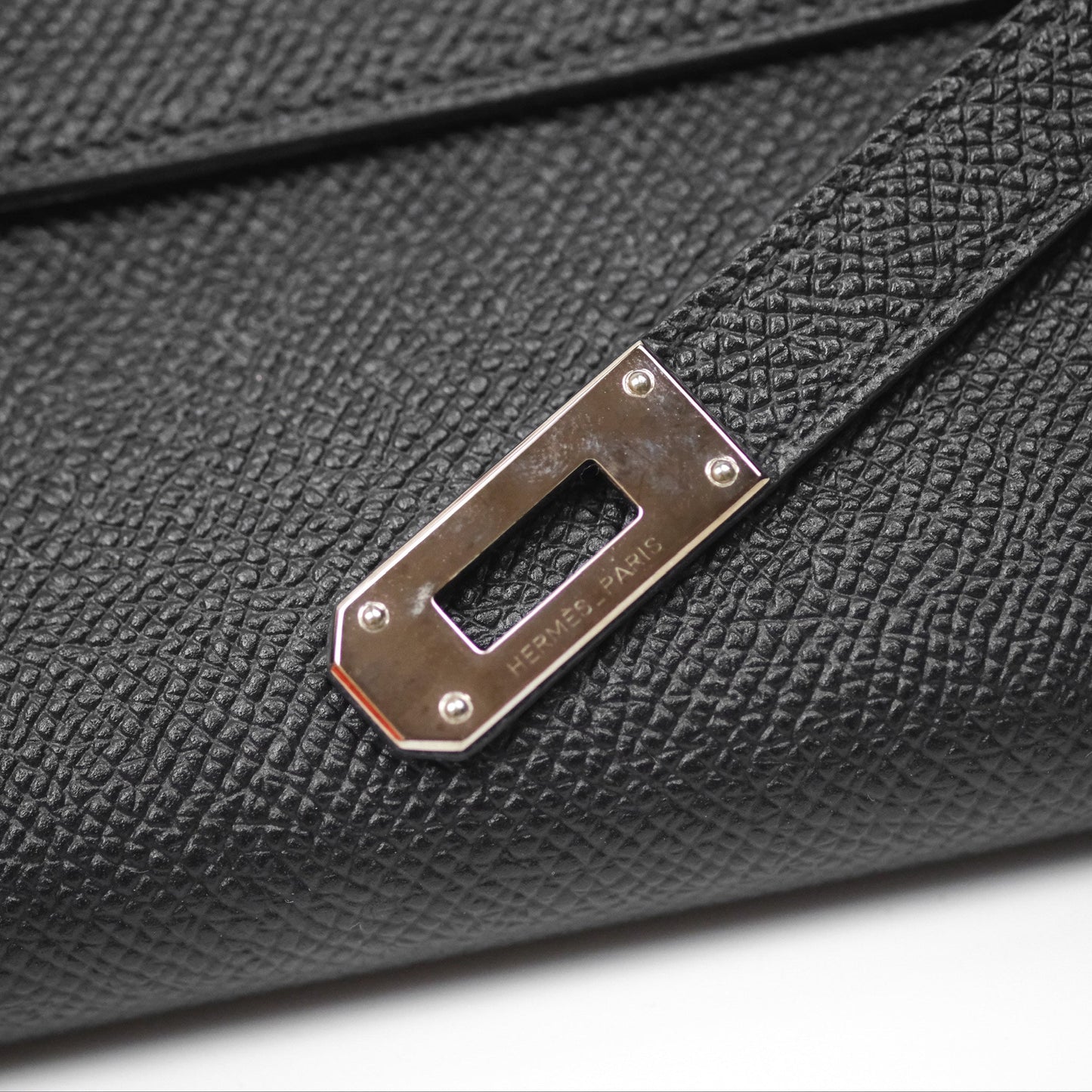 Hermès Kelly Wallet Black Noir 89 Epsom Palladium Hardware