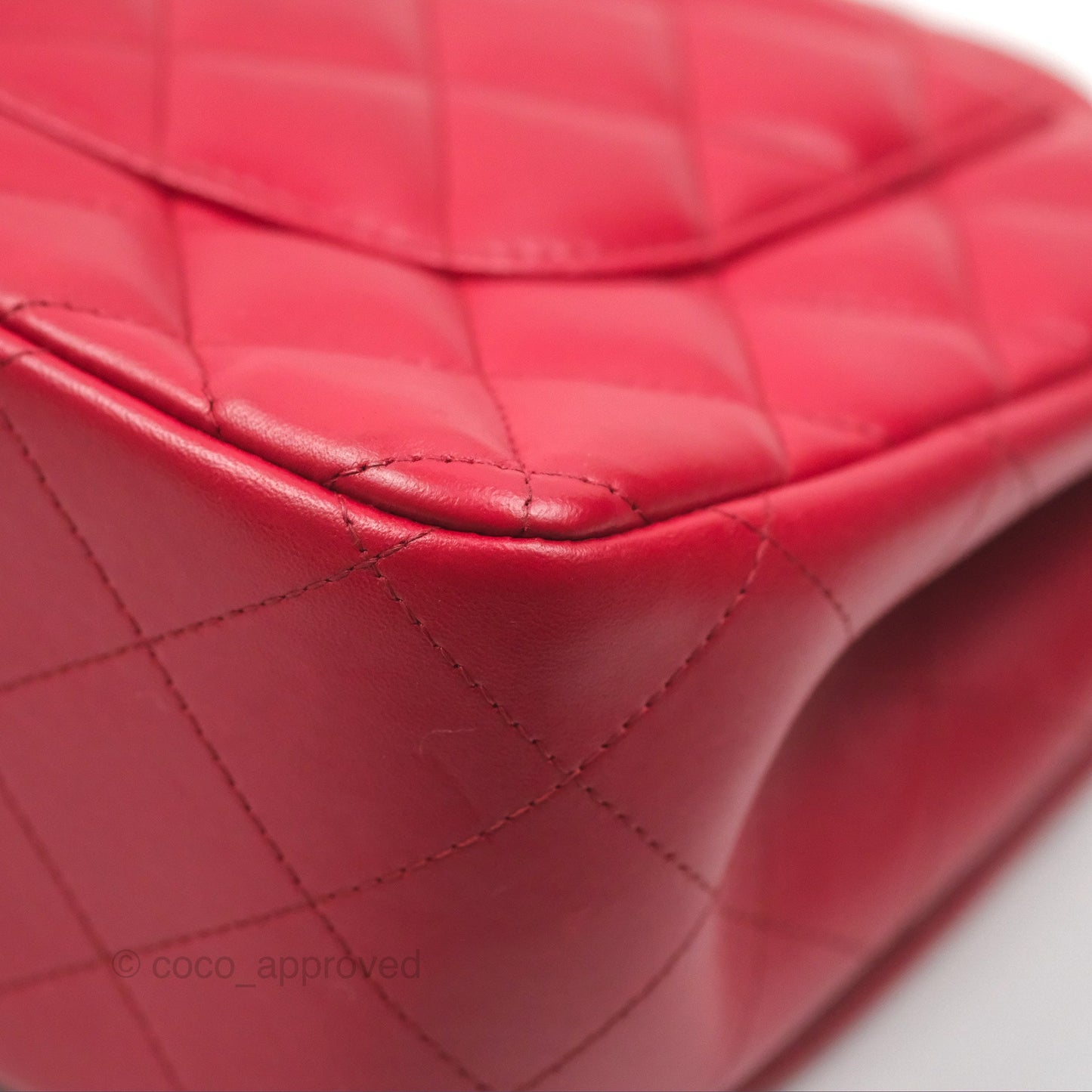 Chanel Jumbo Double Flap Red Lambskin Silver Hardware