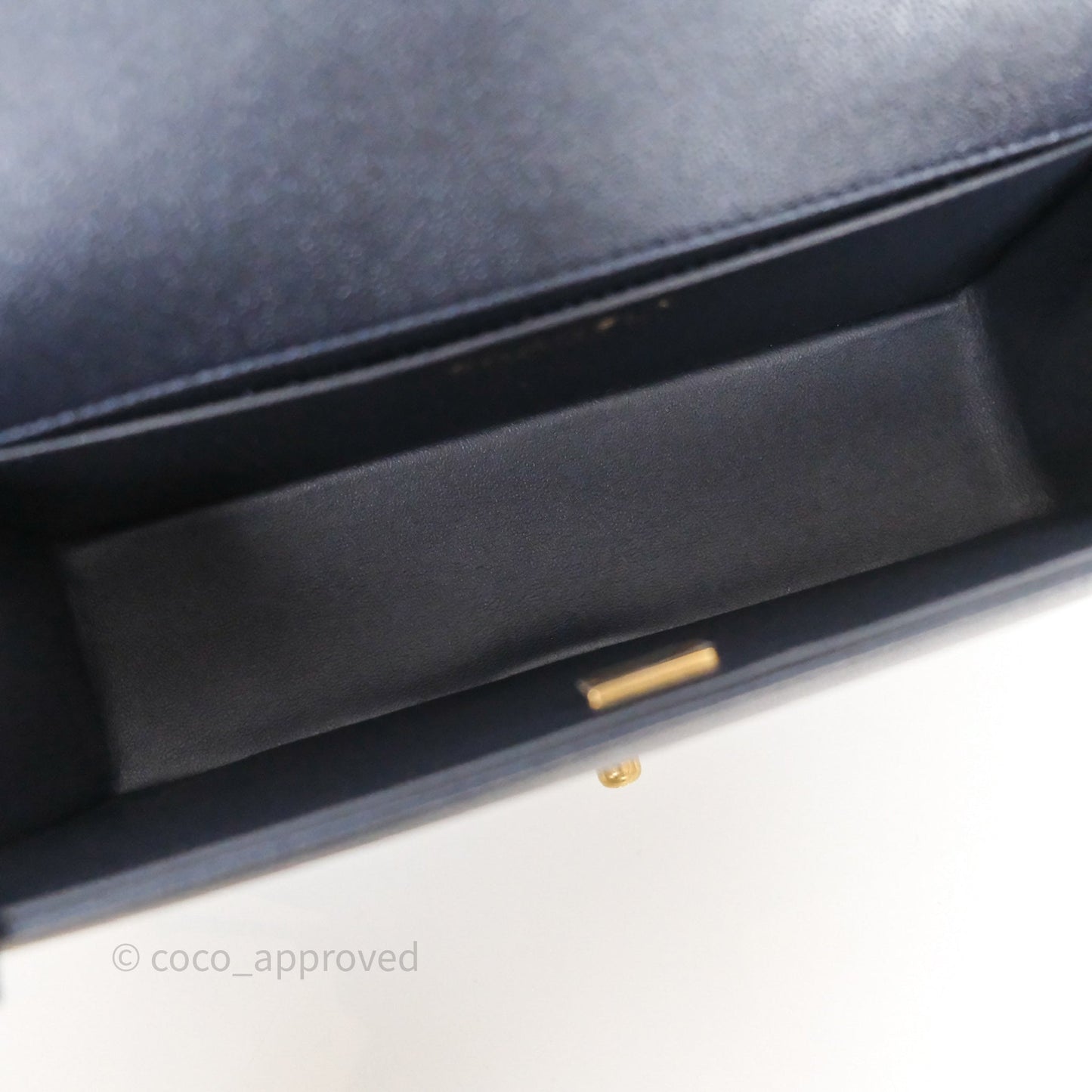 Chanel Quilted Medium Boy Dark Navy Caviar Aged Gold Hardware