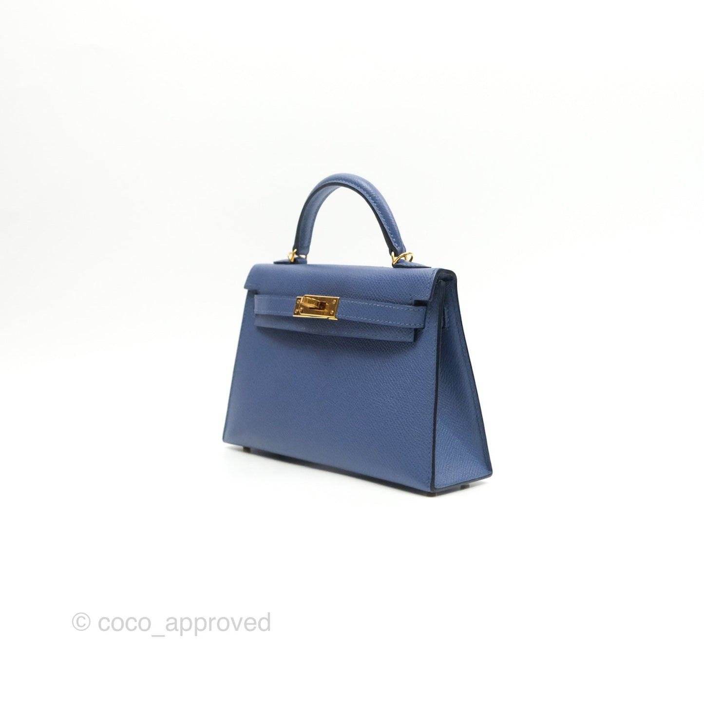 Hermès Mini Kelly II Bleu Brighton Epsom Gold Hardware