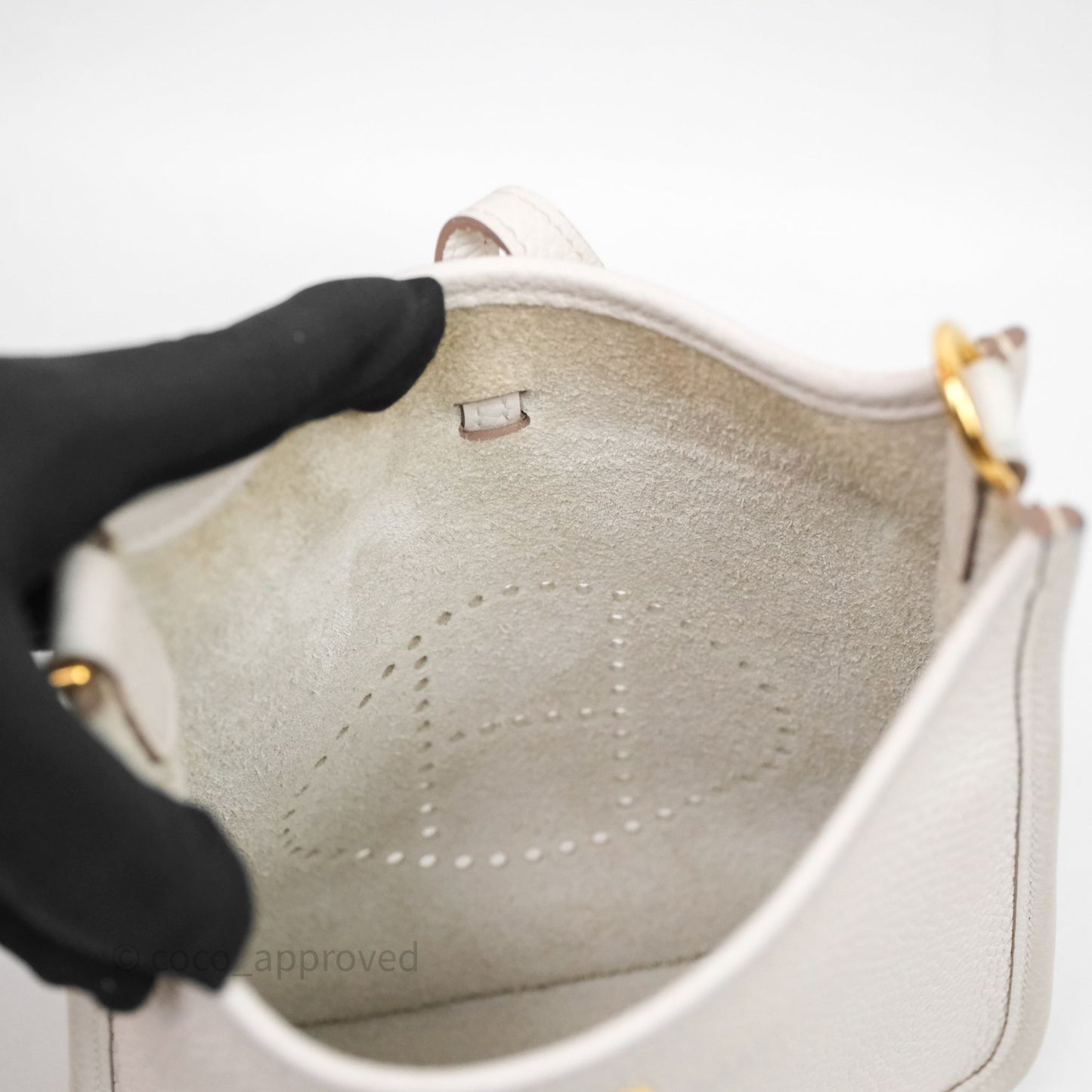 Hermès Mini Evelyne 16 Gris Pale M4 Clemence Gold Hardware