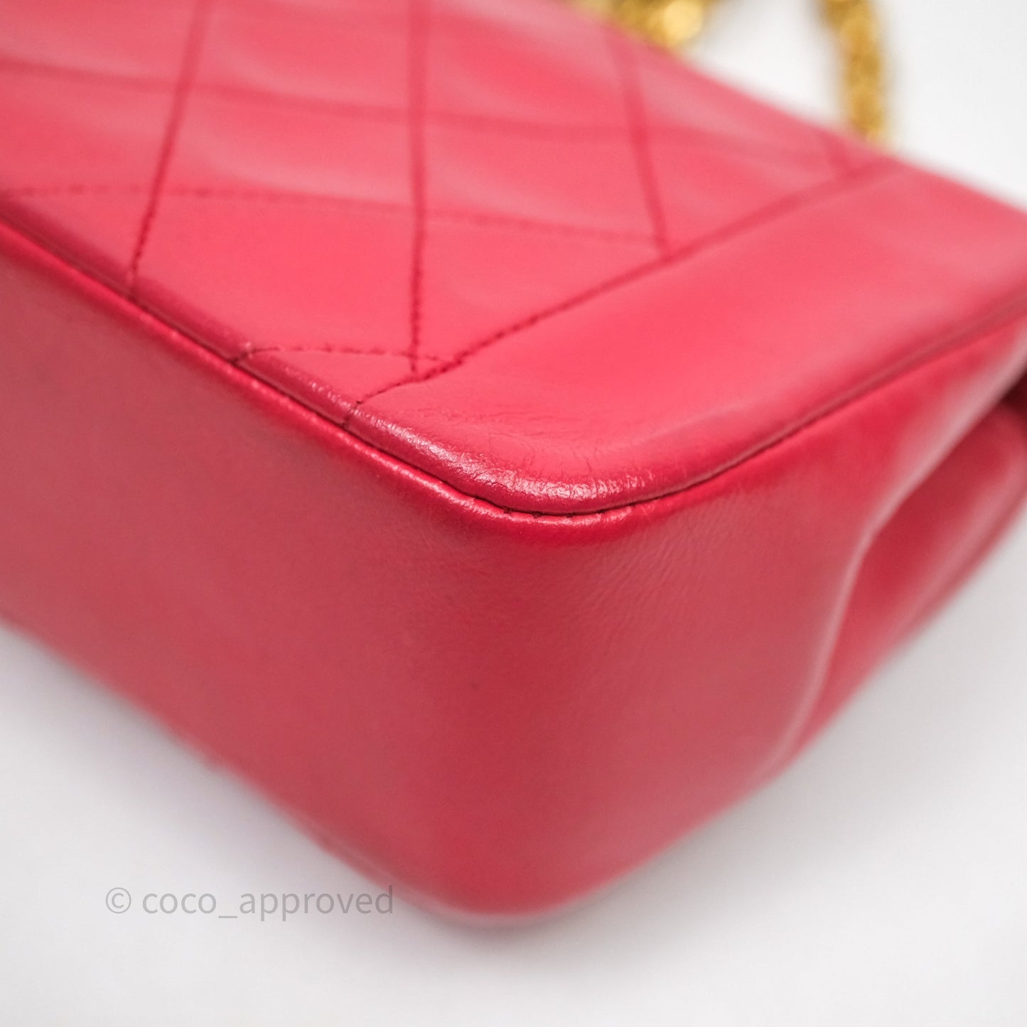 Chanel Vintage Mini Bijoux Chain Flap Bag Red Gold Hardware
